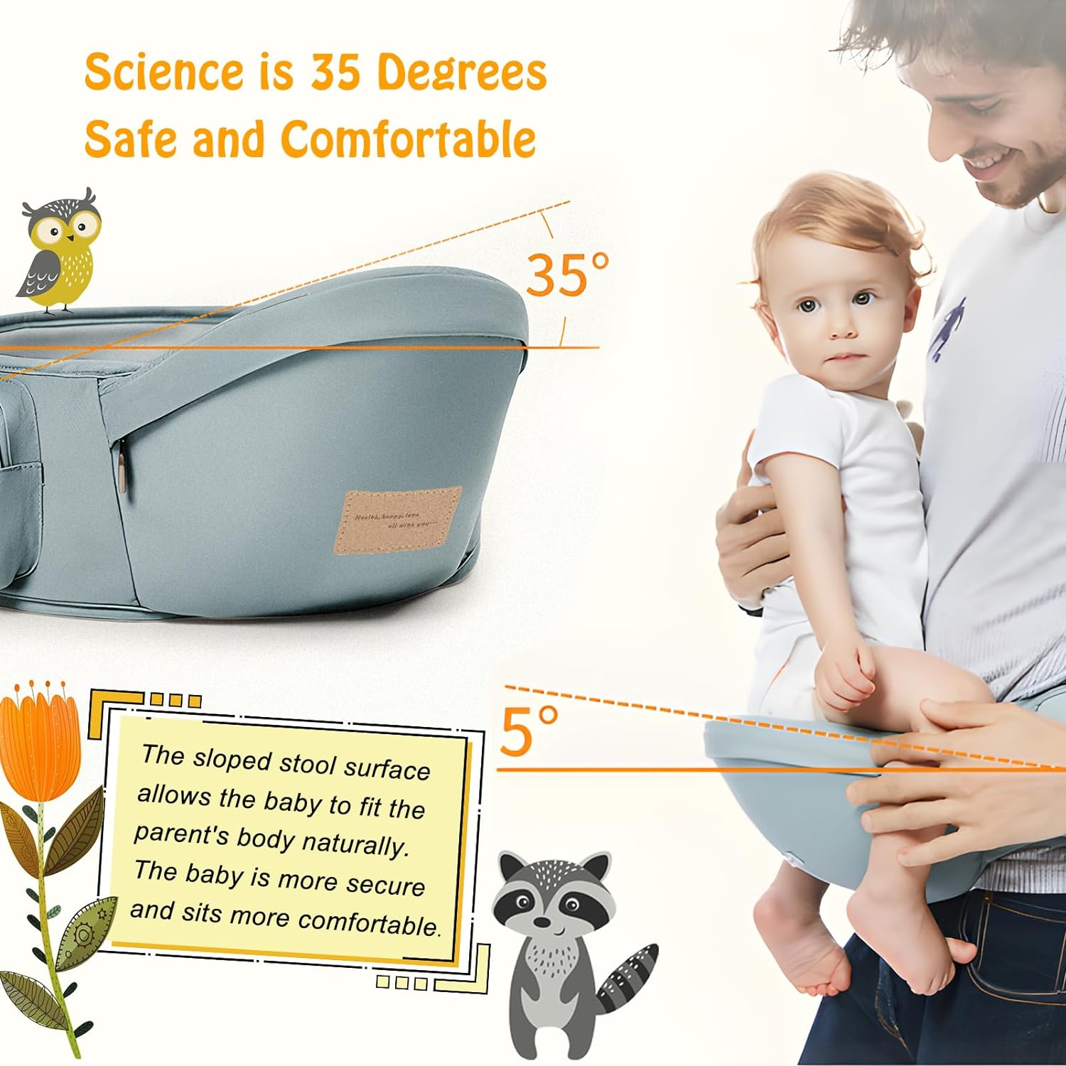 Baby Carrier, Timkos Baby Wrap Carrier 3-In-1 Baby Carrier with Hip Seat, Breathable Baby Sling Wrap Swaddle with Removable Anti-Uv Cloth (For 0-36 Months Newborn) image number 1