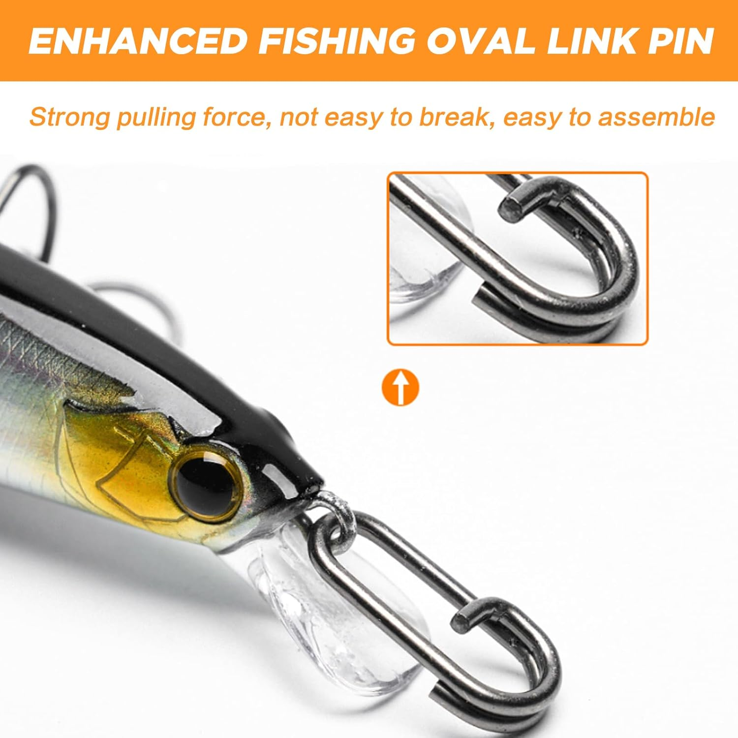 EWEIS 200 Pcs Power Oval Split Rings Fishing with Alloy Reinforced Material, Upgrade Triple Strength Speed Clips for Lures, Stainless Steel Fishing Fishing Wwivels & Snaps（5 Sizes，21/18/16/13/10Mm） image number 5