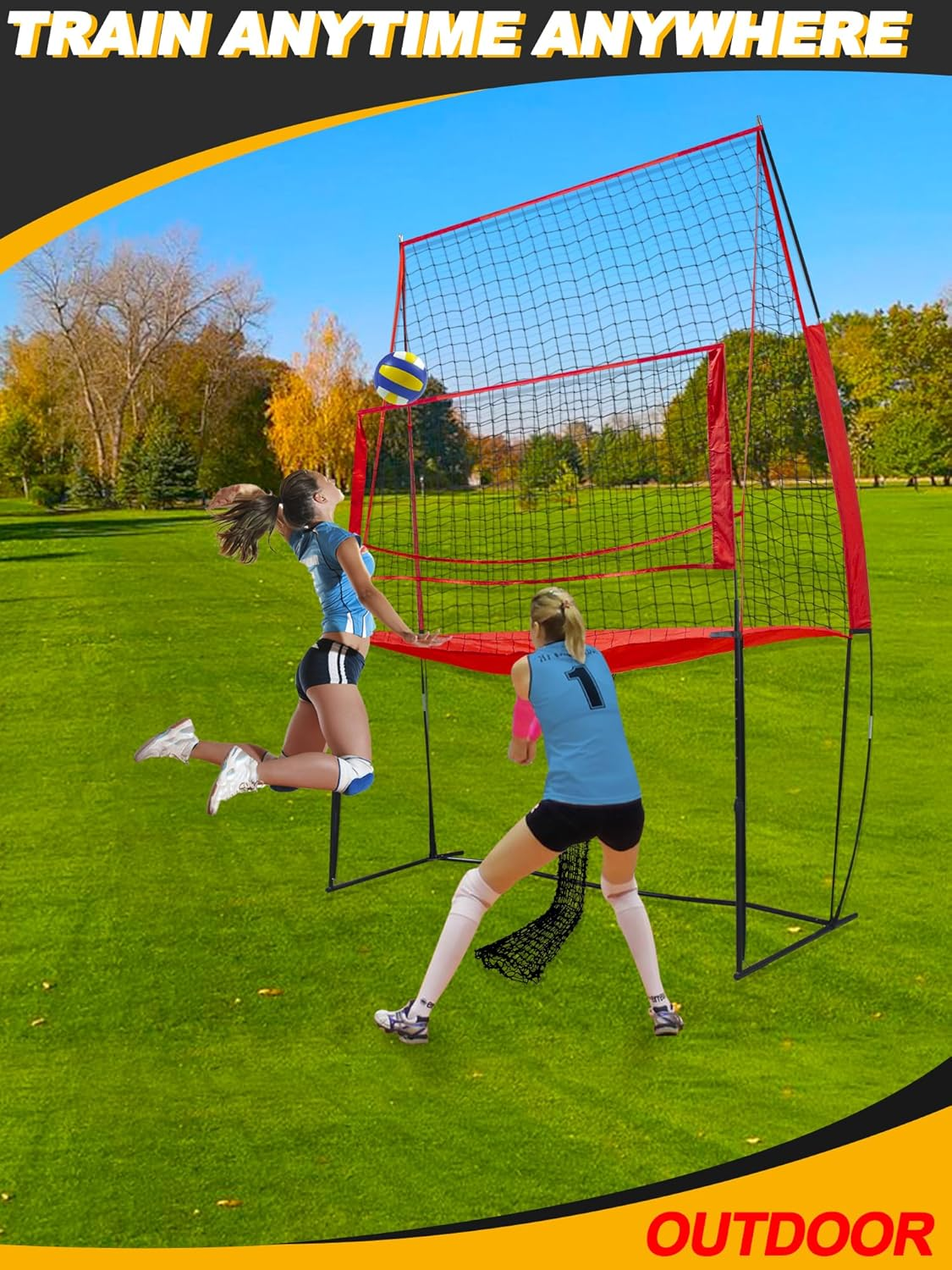 Kasifei Volleyball Training Practice Net Station, Adjustable Volleyball Training Equipment, Perfect for Spiking, Blocking and Volleying image number 6