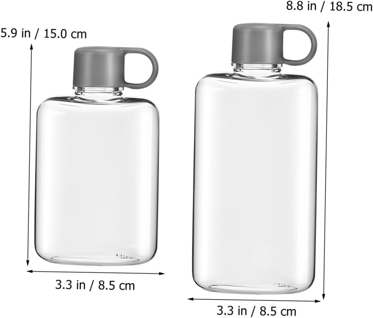 2Pcs Portable Flat Water Bottle Lightweight Leak Outdoor Activities Stylish Tritan Drinking Bottle for Gym Travel Camping image number 4