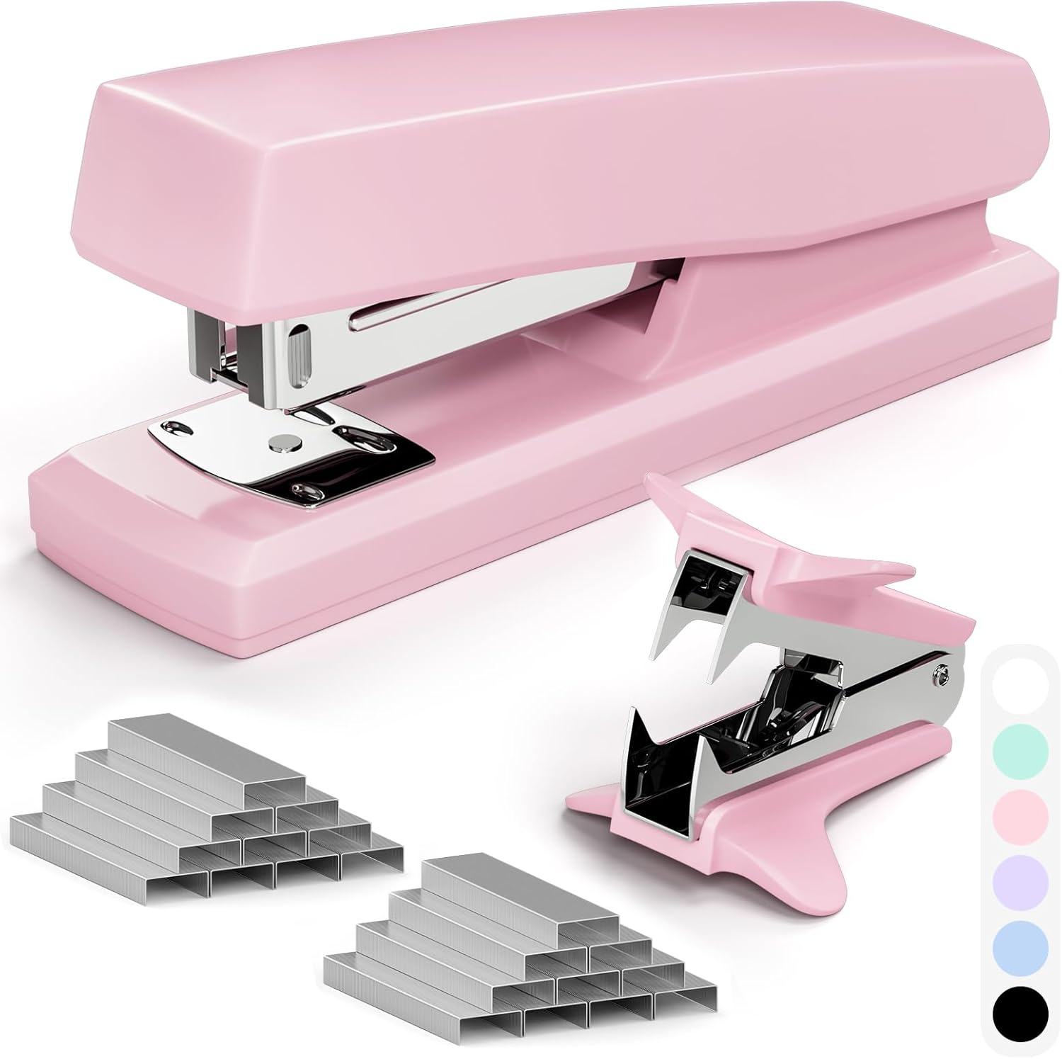 Pink Office Stapler, 25 Sheet Capacity with 2000 Staples and Staple Remover, Desktop Stapler,Pink Office Supplies for Students and Office Clerks image number 2