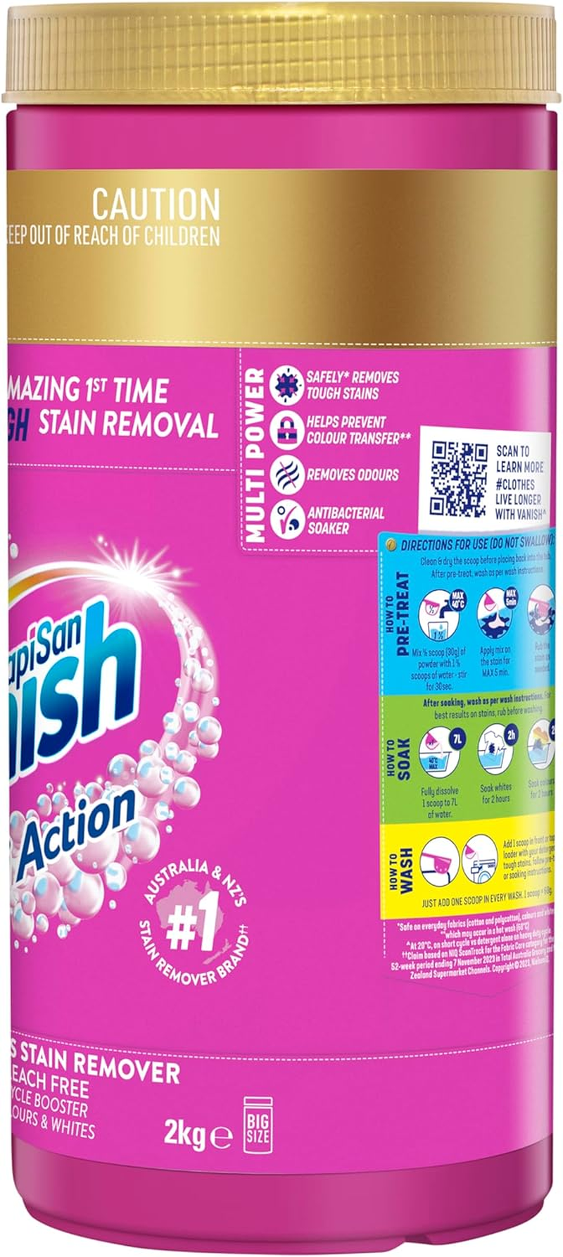 Vanish Napisan Gold Oxi Action Stain Remover Powder 2Kg
