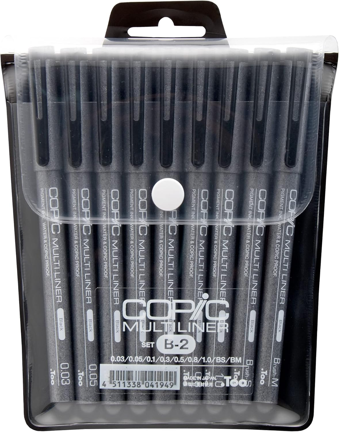 Copic Markers 9-Piece Multiliner Inking Pen Set B-2, Black (MLB2) image number 4