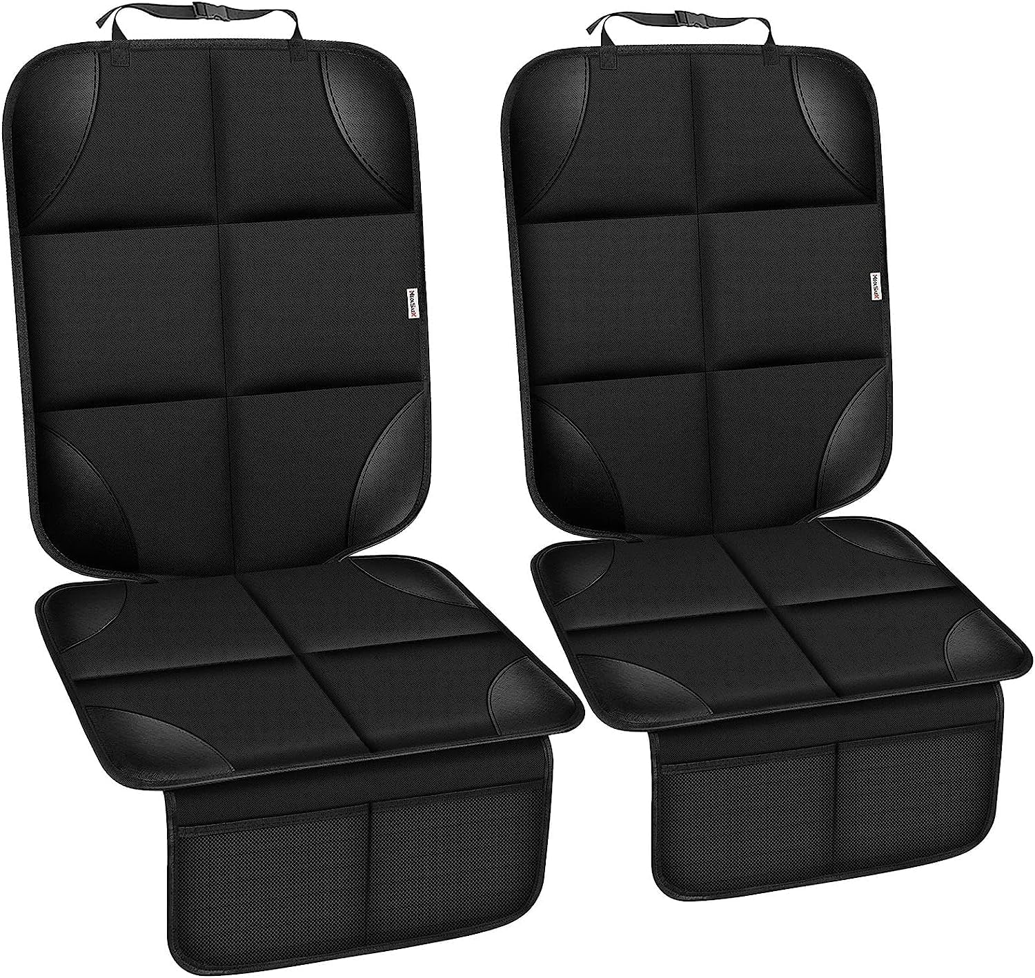 Meolsaek Car Seat Protector, Non-Slip Padded Backing Will Not Leave Imprint, Thickest Carseat Seat Protector for Child Car Seat 2 Pack for SUV, Sedan, Truck, Leather Car Seat (Black)