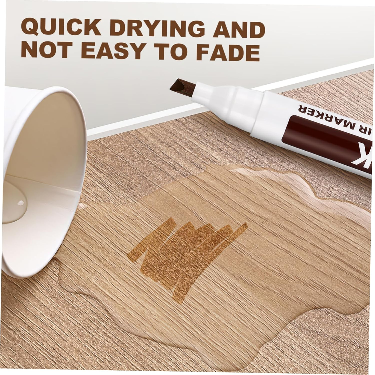 6Pcs Wooden Furniture Touch up Markers Pen Furniture Repair Tools Scratching Concealing Utensils Wood Floors Tables image number 4