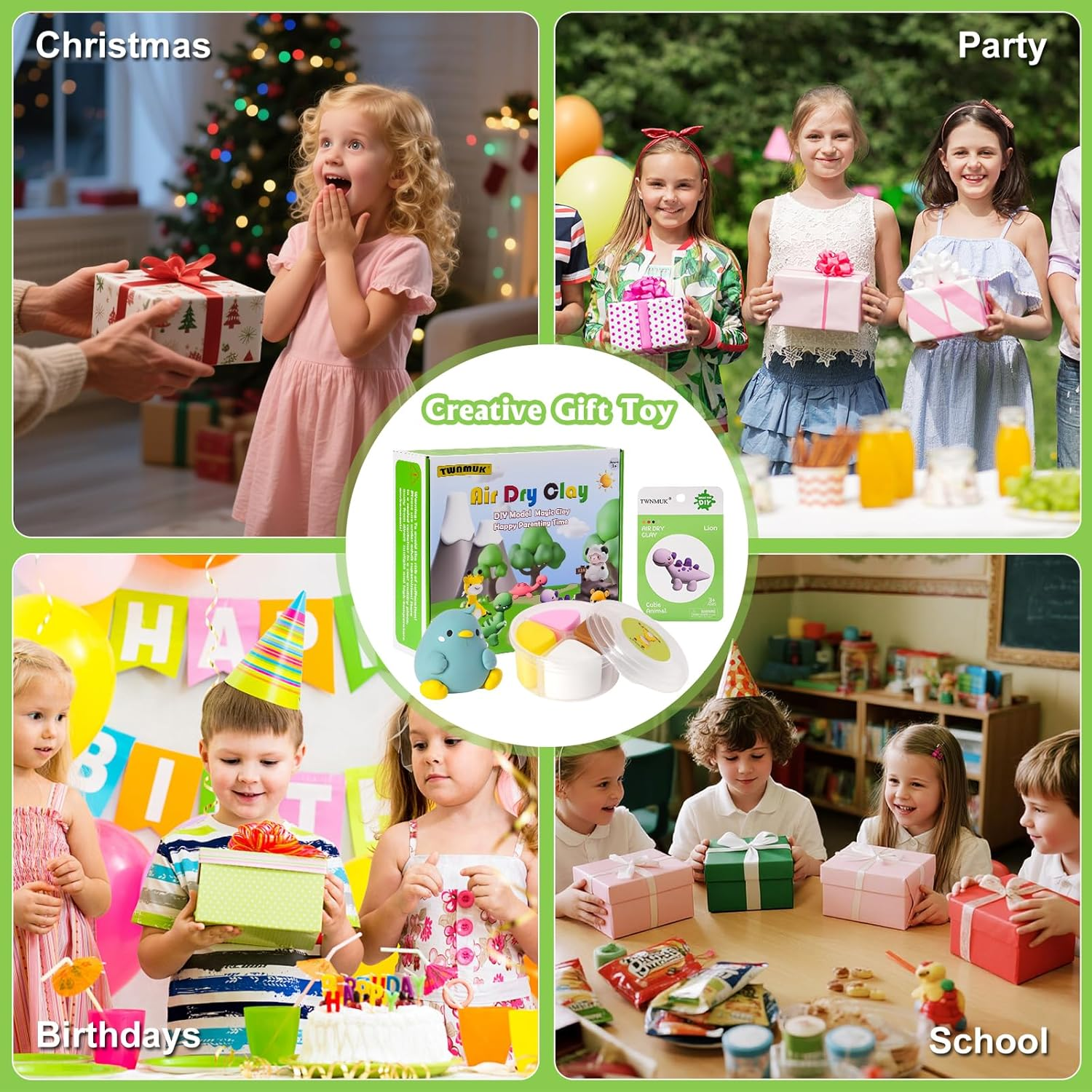 Air Drying Clay Set - Kids Modelling Clay,12 Animals DIY Molding Clay Art Crafts Set,Non-Stick,Soft Ultra-Light, Safe Non-Toxic,Sculpting Tools and Tutorials, Toys Gifts Boys Girls 3+ (Cute Animals) image number 5