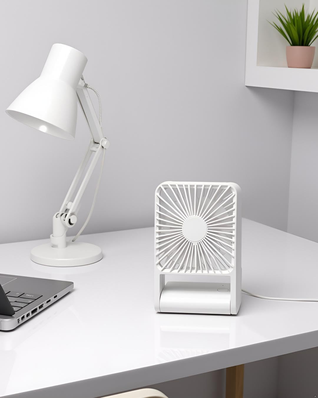 Voltify 3-Speed Mini Desk Fan &ndash; Portable USB-C Rechargeable Fan, 6-Blade Design, Adjustable Tilt for Home or Office Use image number 1