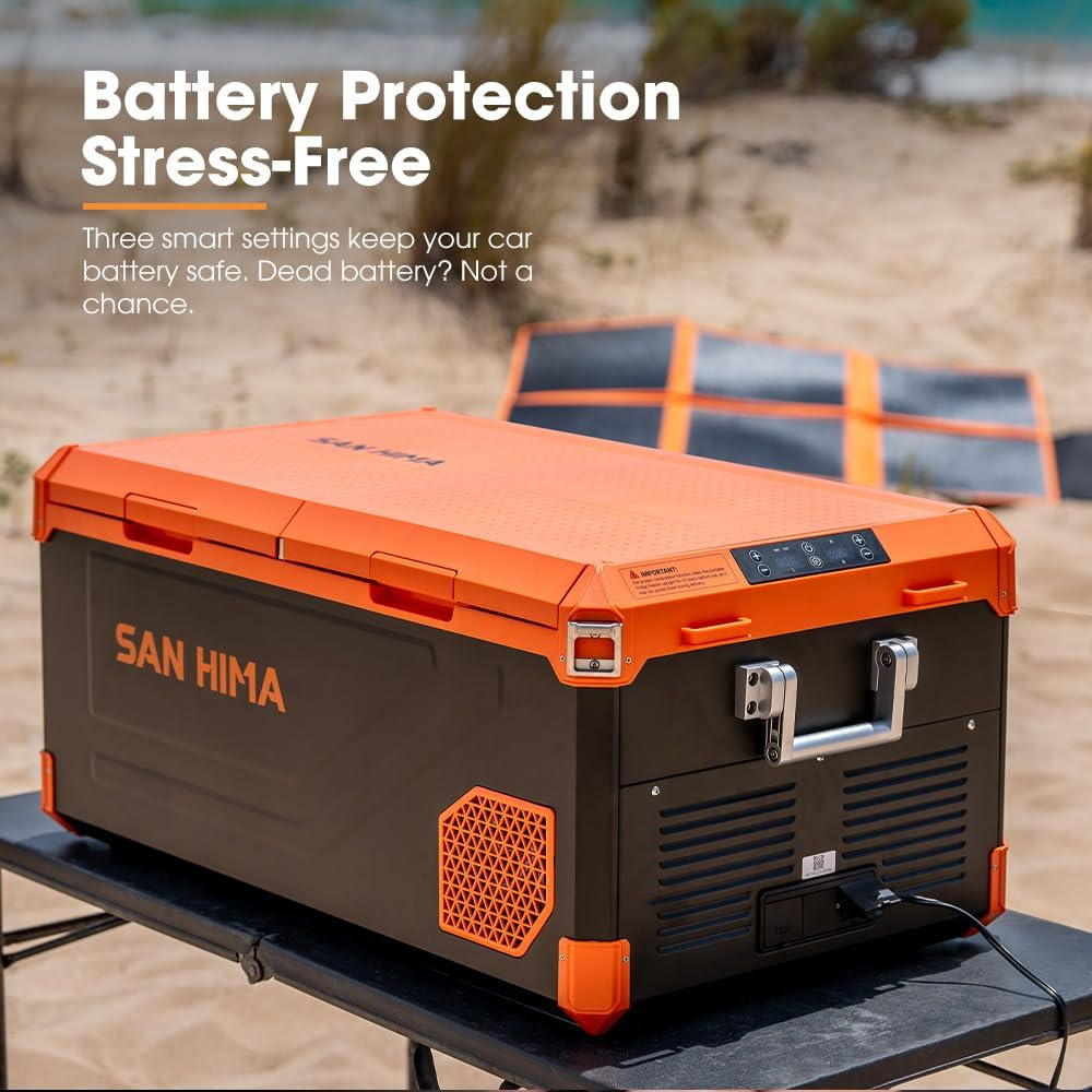 San Hima 75L Portable Camping Car Fridge, DC/AC Power Bluetooth Control Refrigerator with Double Door Detachable Lib, LG Compressor Smart Cooling & Protection -20℃~20℃, for Truck Caravan Travel Trips image number 6