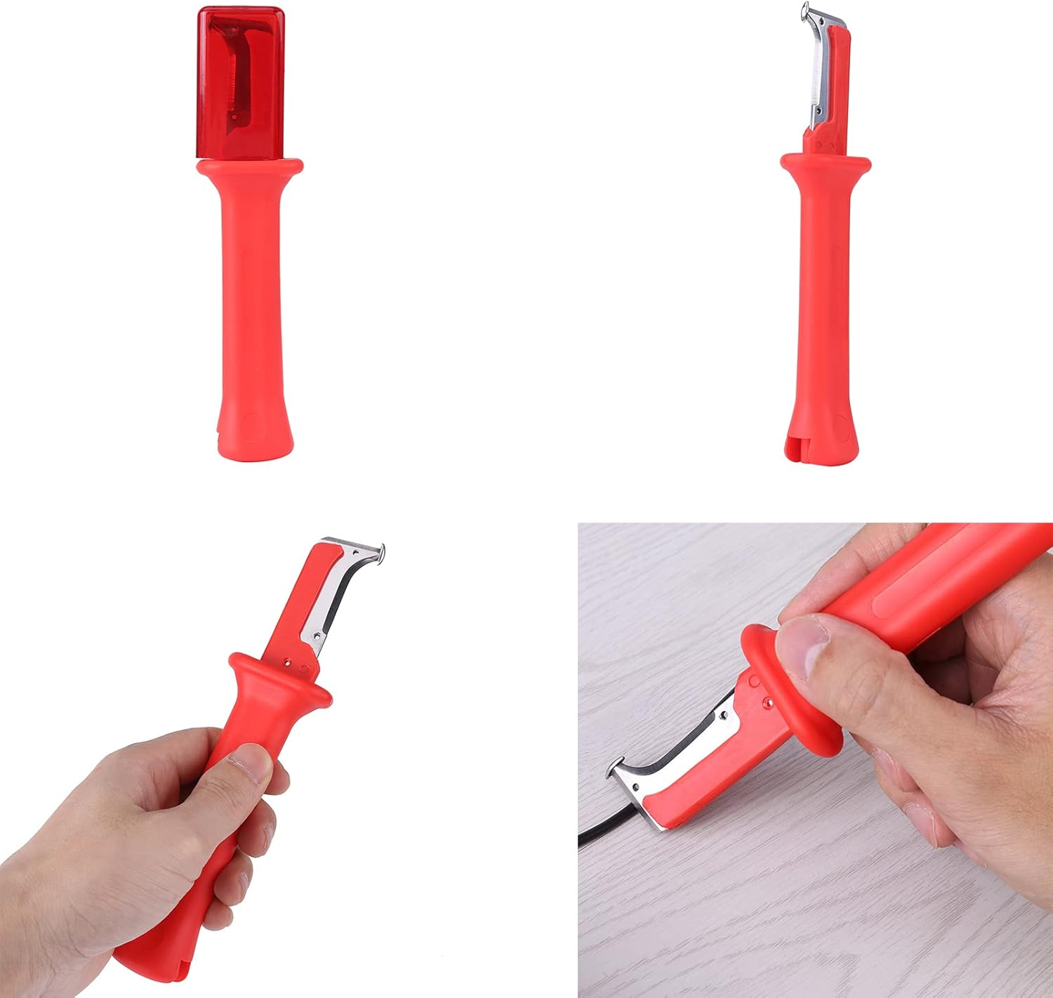 Wire Stripper, Electrical Insulation Cable Stripper for Fast and Precise Jacket Removal, Universal Cable Stripping Knife, Safety Cable Stripper Dismantling Knife with Protect Cap image number 1