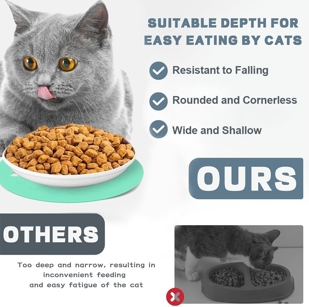 Feeding Bowl for Cats, Pack of 5 Flat Cat Bowls, Feeding Bowl, Cat Food, Cat Feeding Bowl, Silicone Bowl, round Flat Cat Bowls for Dry Food and Wet Food image number 6