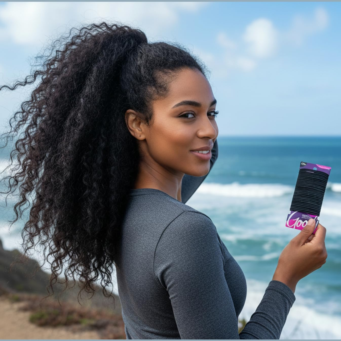 Goody Ouchless Hair Ties, Damage-Free Hold, 4MM Hair Elastics, Hair Styling Accessories for Women, All Hair Types, Black - 30 Ct - Brunette image number 5