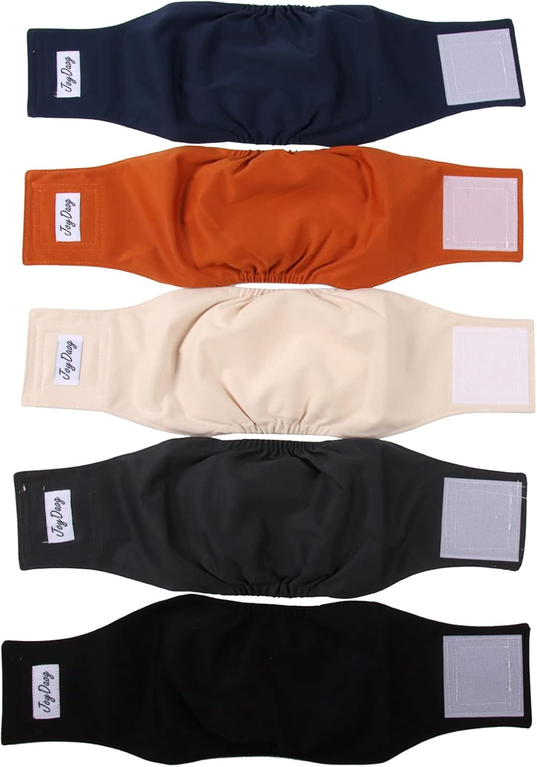 Joydaog Reusable Belly Bands for Dogs,5 Pack Premium Washable Dog Diapers Male Puppy Nappies Wrap,S