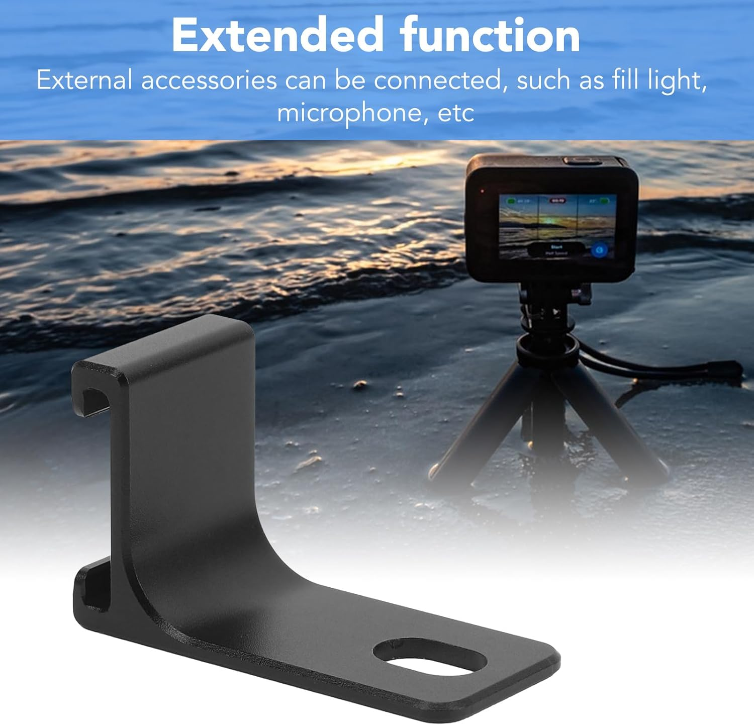 Action Camera Extension Cold Shoe Mounting Adapter for X4 X3 X2, Camera Quick Release Fill Light Accessories, Extension Mount, Expandable Microphone Fill Light Accessories