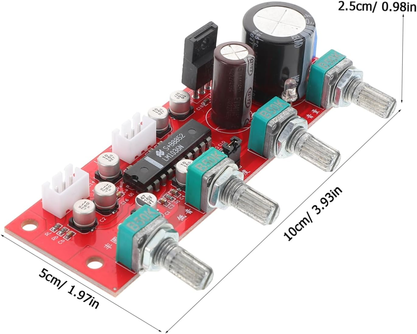Sosoport Audio Amplifier Control Board Stereo Preamplifier with Treble Bass Control for Enhanced Sound Clarity Music Recording Home Entertainment and Live Performances image number 1
