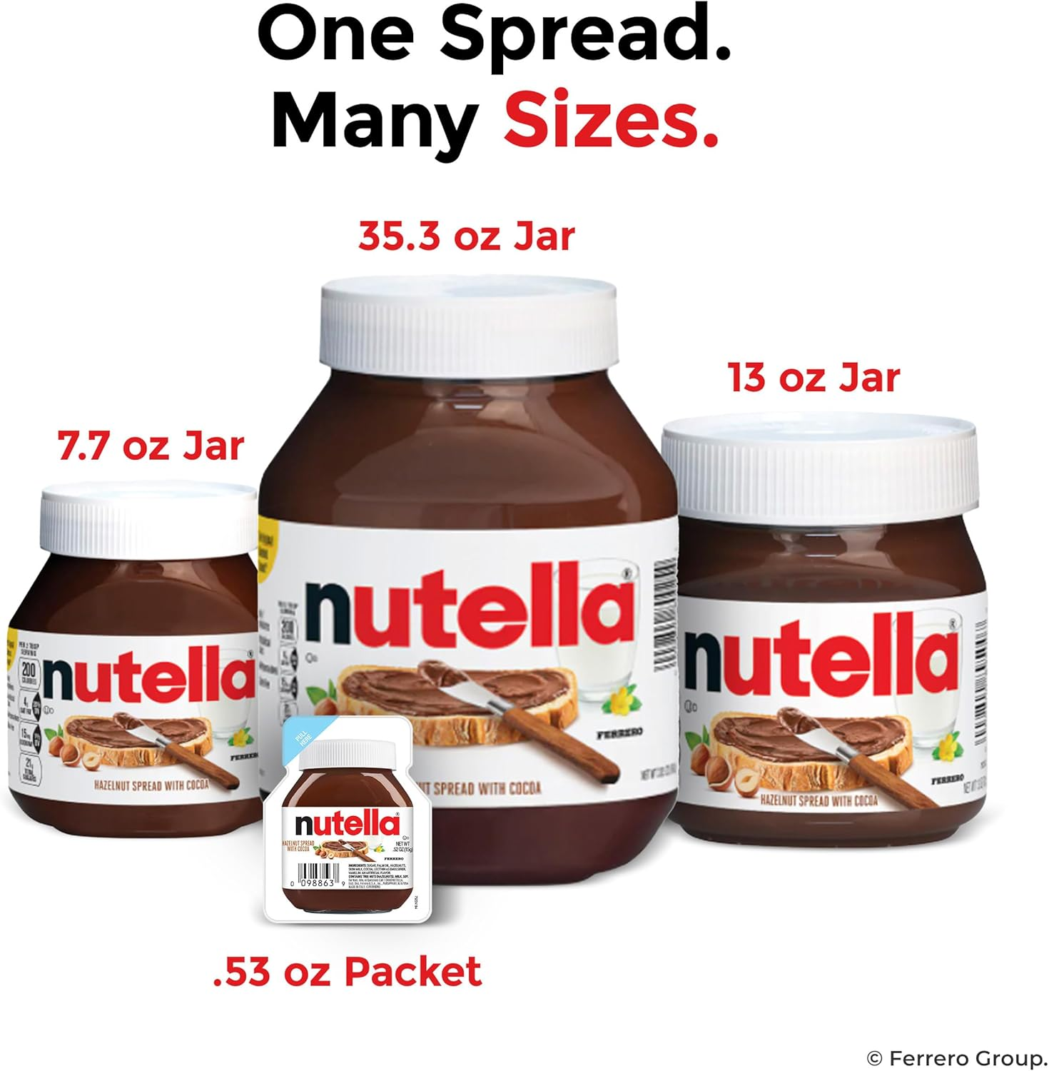 Nutella Chocolate Hazelnut Spread, Single Serve Mini Cups, Perfect Topping for Pancakes, .52 Oz Each, 120 Count image number 1