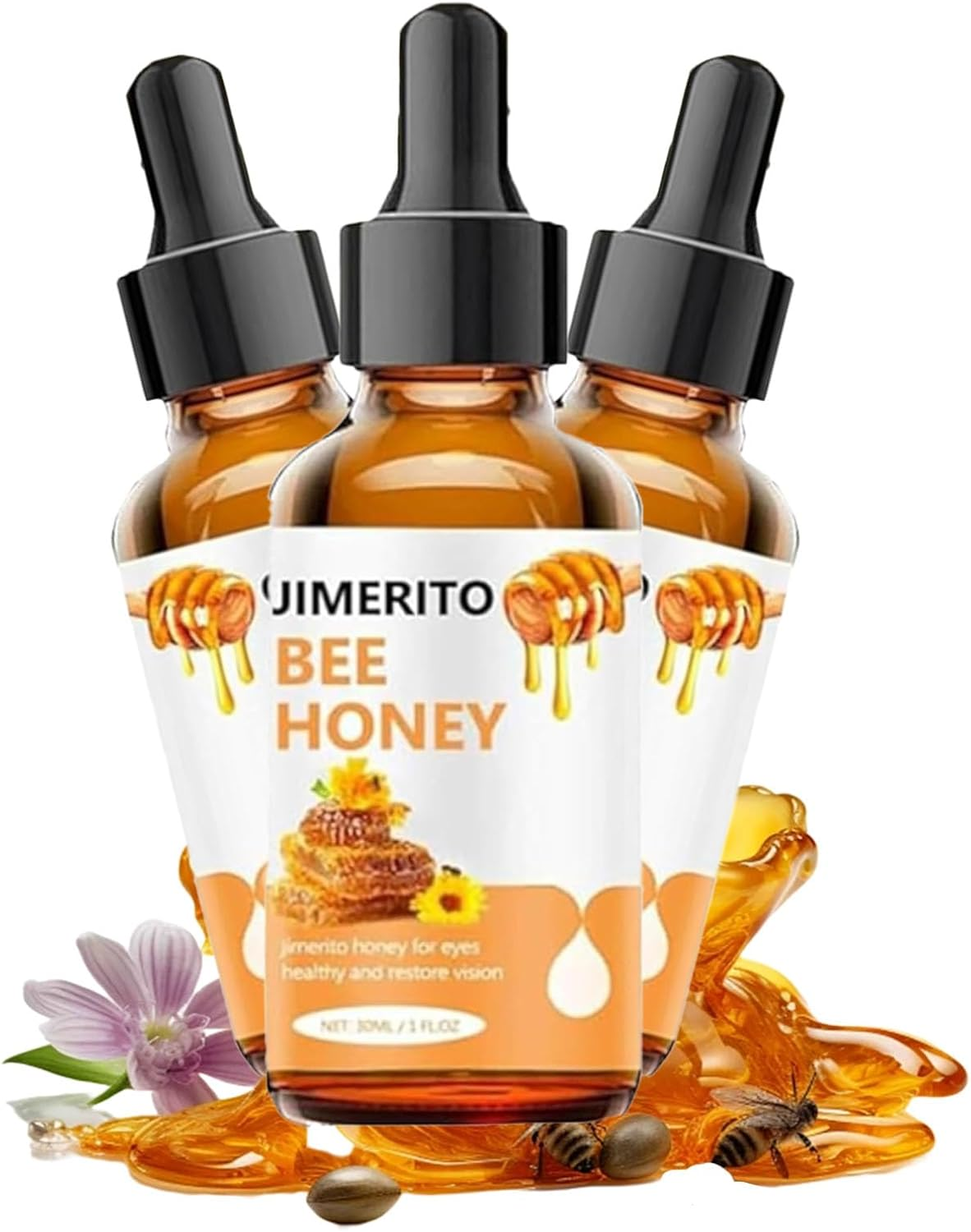 Jimerito Honey for Eyes, Jimerito Honey Eye Drops, Jimerito Bee Honey for Eye, Stingless Bee Honey Eye Drops,Moisturizes Eyes (3Pcs) image number 3
