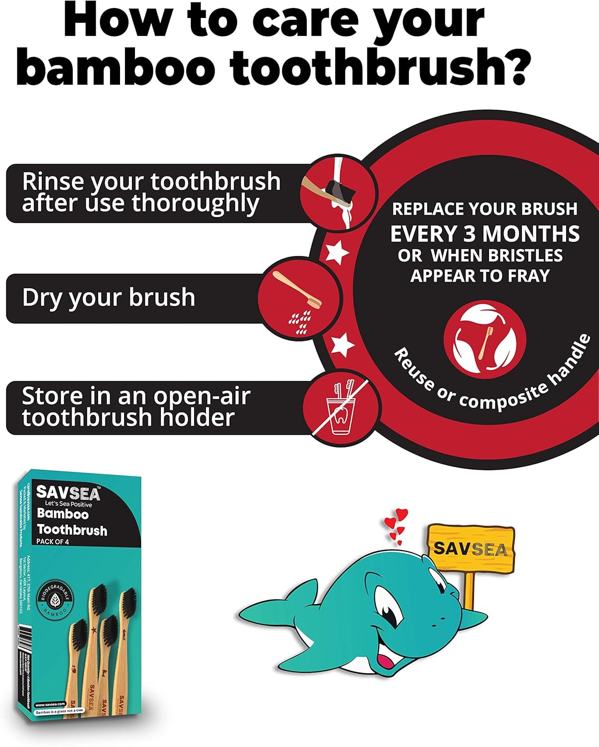 Soft Charcoal Bamboo Toothbrush - 8 Pcs image number 1