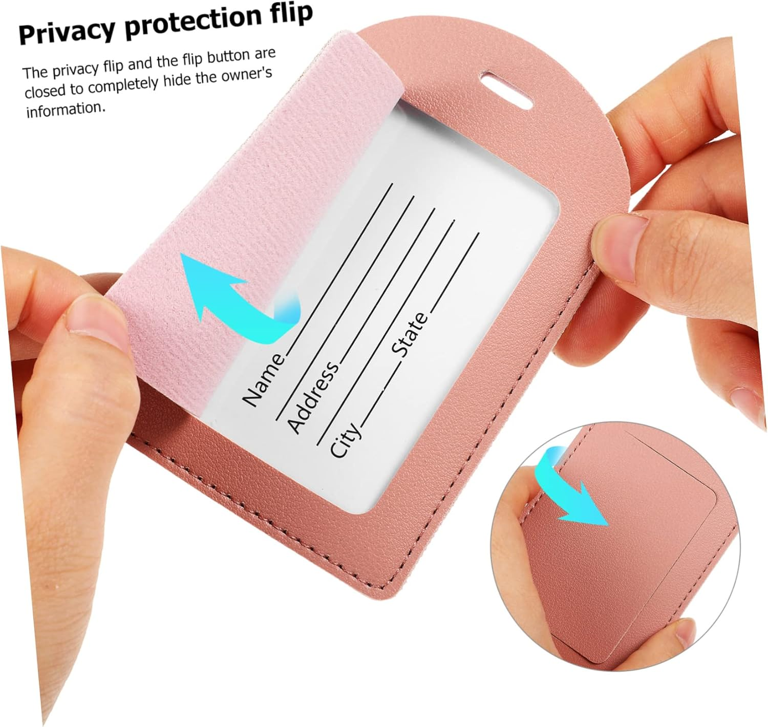 FRCOLOR 8Pcs Leather Luggage Tags Travel Tag Suitcase for Suitcases Flipping Lid Privacy Protection