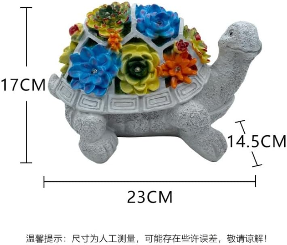 Garden Decor Outdoor Statue Succulent - Solar Turtle Figurine Lawn Decoration Tortoise for Patio, Balcony, Yard, Lawn Ornament image number 1