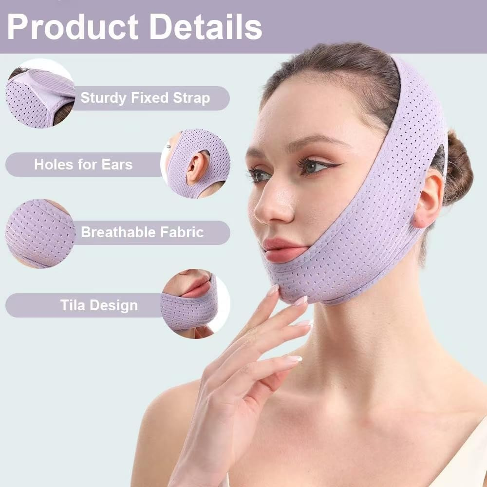 V-Line Lifting Chinstrap, V-Line Mask, Chinstrap for Sleeping, Reusable Face Strap, Chin up Patch, V-Shaped Belt, Shaped Face Mask for Sagging image number 1