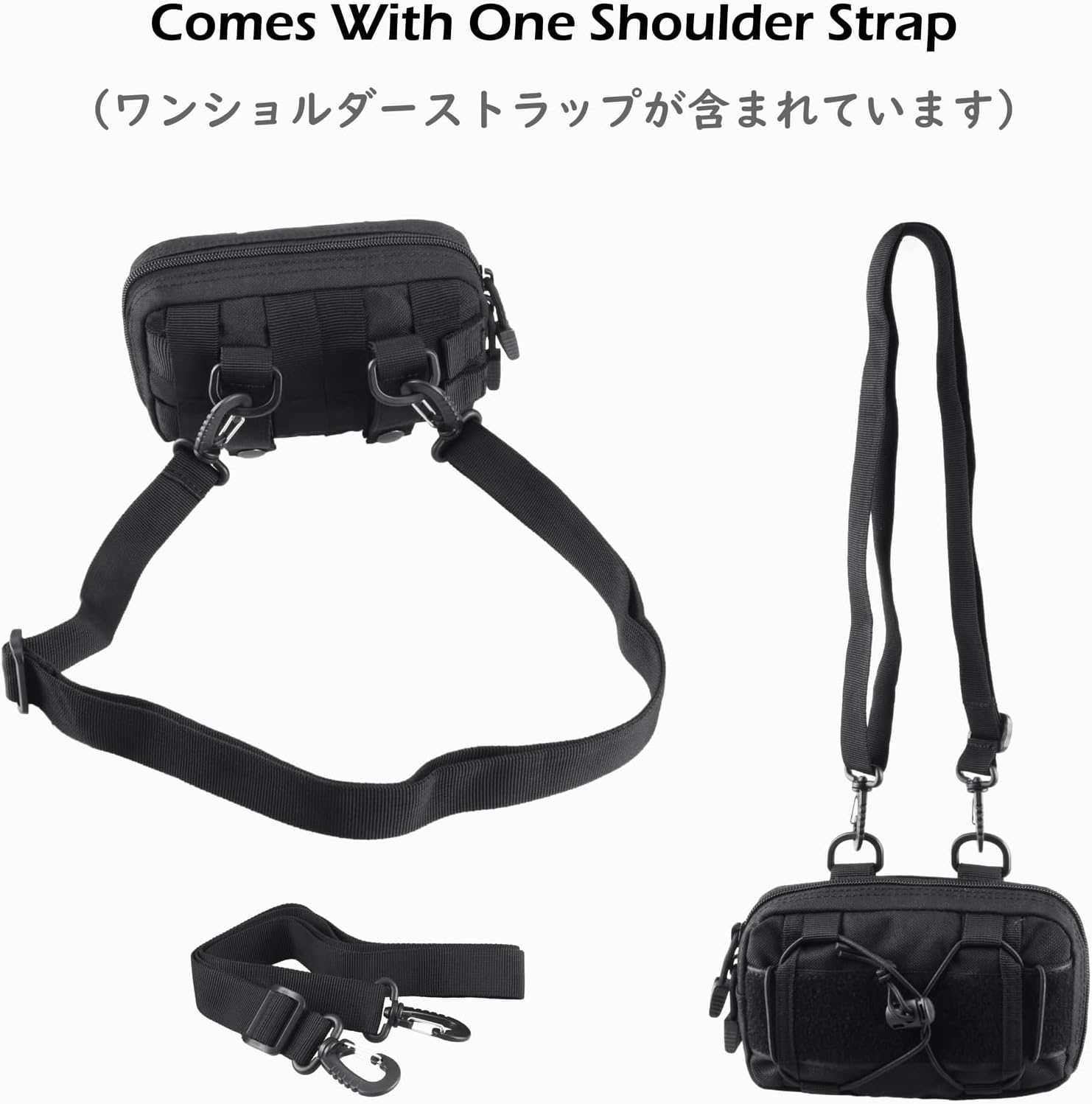 TRIWONDER Molle Pouches Tactical Admin EDC Gear Utility Pouch Waist Bags for Small Tool Horizontal Modular Organization - 01 Black image number 6