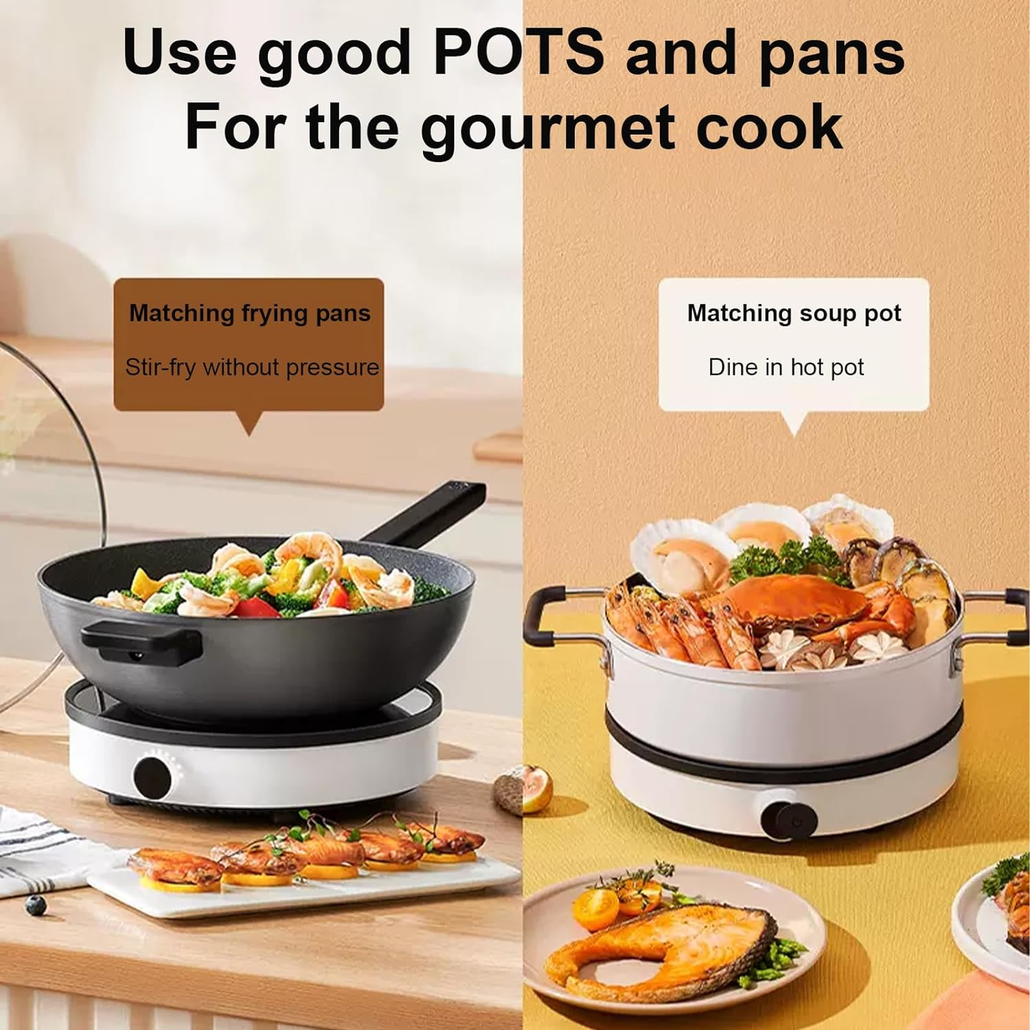 Xiao Mi MIJIA Portable Induction Cooker, 2100W Electric Cooktop Countertop Burner, 9-Level Power Knob Control, Low Noise Hot Plate (AU Adapter) image number 5