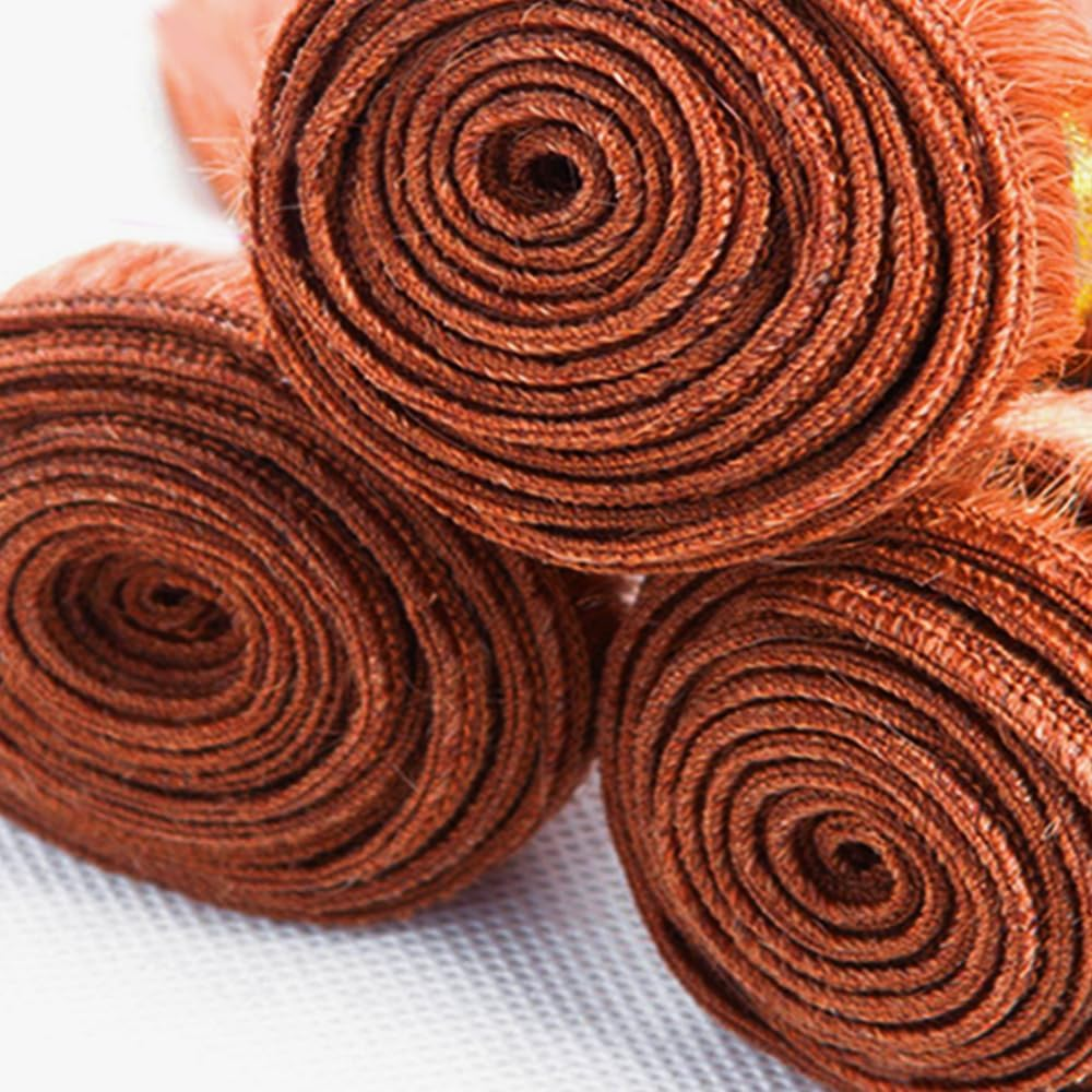 Color Human Hair Bundles 350 Bundles Curly Human Hair Orange Ginger Human Hair Bundles 3 Packs 28" 28" Brazilian Remy Human Hair Orange image number 1