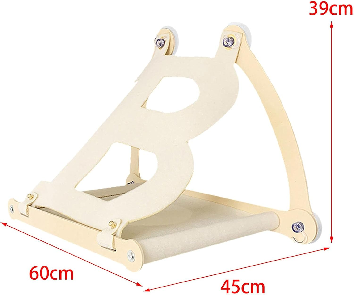 Cat Window Perch Lounge Mount Hammock Cat Hammock for Window Space Saving for Sun Bathing Cat Furniture Sunny Seat Cat Window Bed, Light Gray (Color : Beige) image number 2