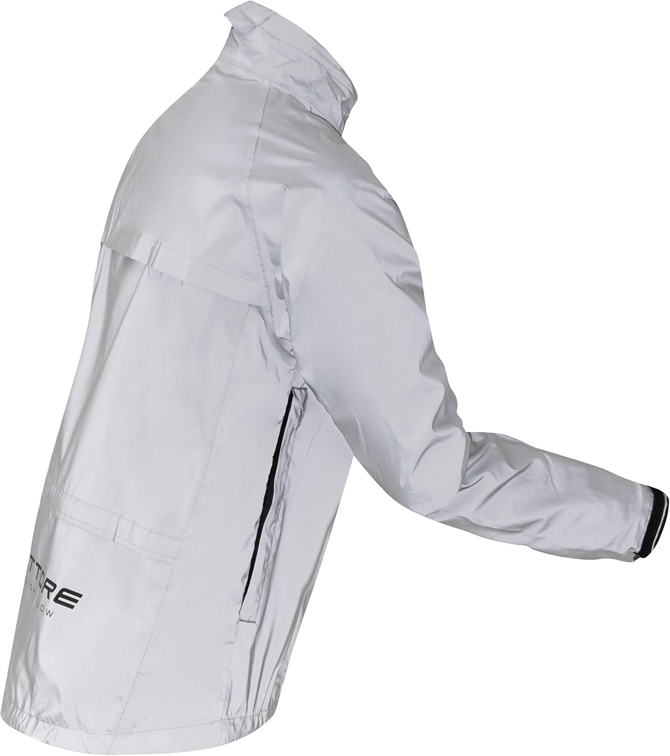 Ettore Mens Cycling Jacket Waterproof Breathable High Visibility Reflective Silver - Night Glow image number 5