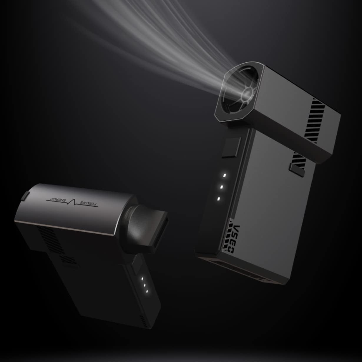 VSGO V-EB012-S1 Electric Air Duster, 100,000 RPM, 3 Levels Wind Power Adjustment, Maximum Wind Speed of 13.5 Ft (34.5 M/S) Smartphone Size, Compact, LED Light, USB Type-C Charging, Air Pump, Cleaning image number 1