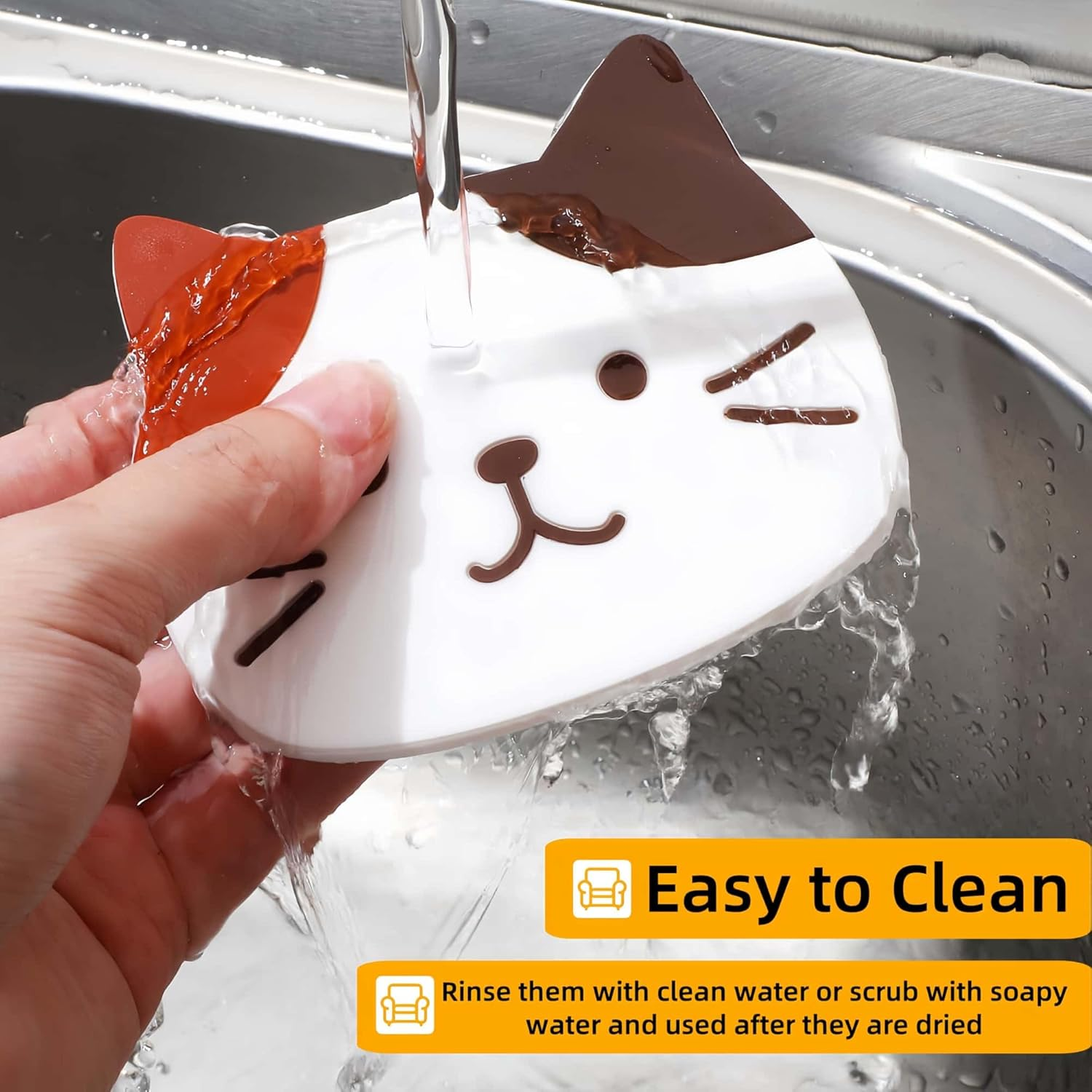 HOLADAWN 5Pcs Cat Silicone Drink Coaster Set, Non-Slip Heat-Resistant Drink Coasters for Coffee & Bar, Gifts for Cat Lovers image number 4