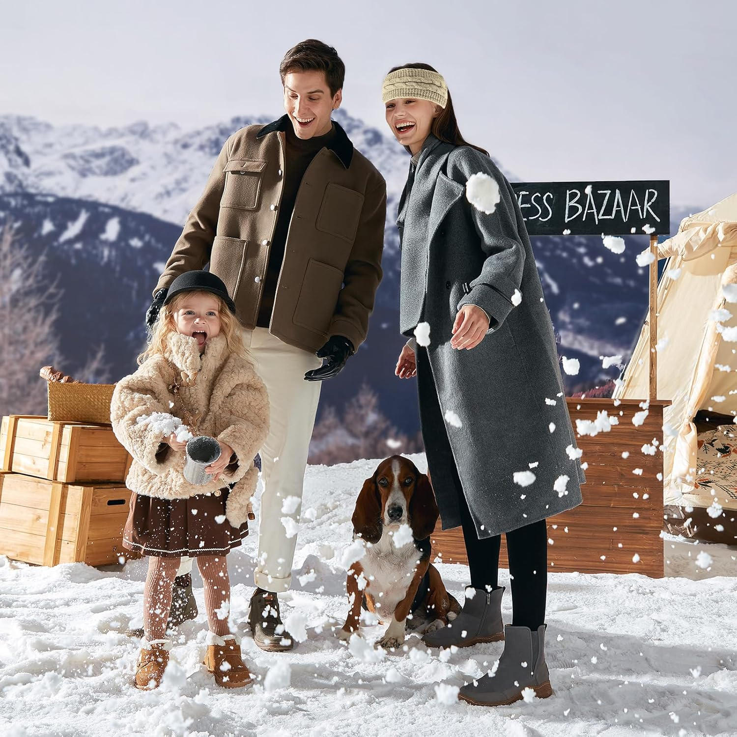 Pack of 4 Women'S Winter Warm Headband Winter Thick Knitted Headbands Lined Winter Headband Women for Running Workout Skiing image number 2