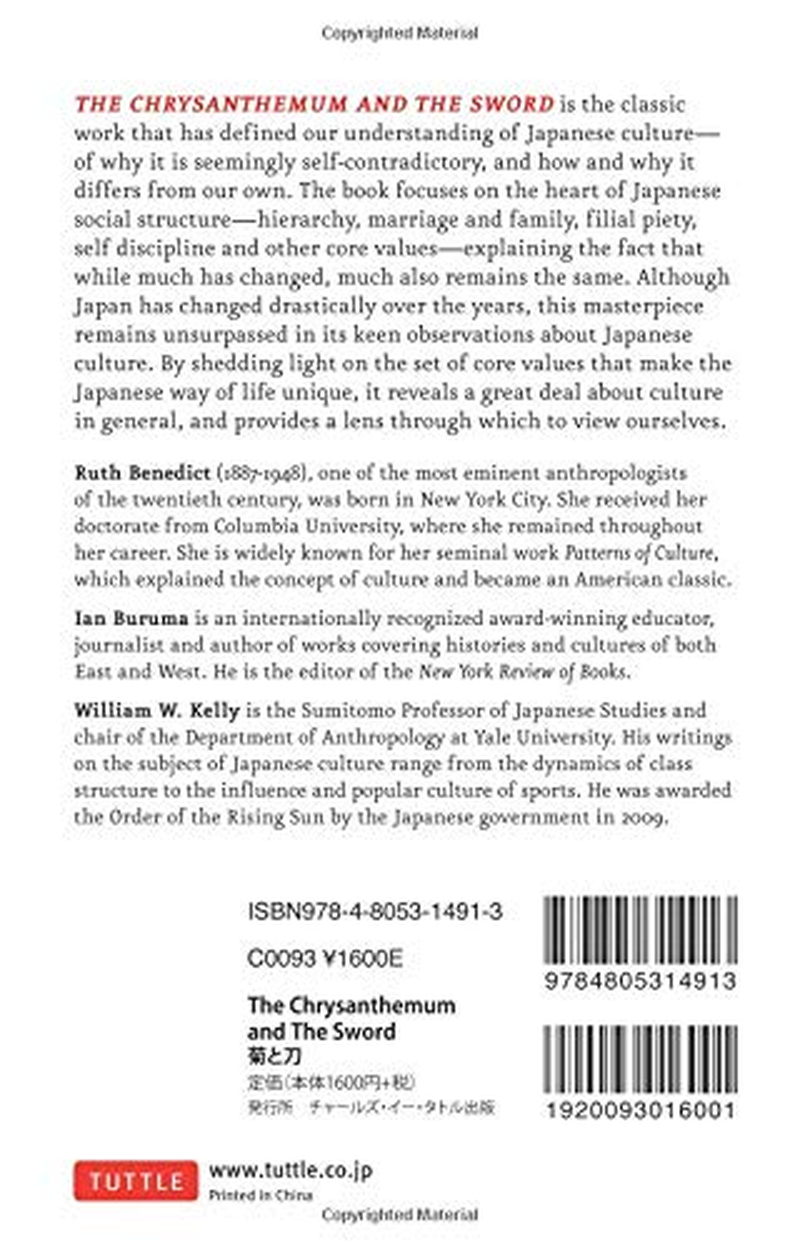 Chrysanthemum and the Sword: Patterns of Japanese Culture