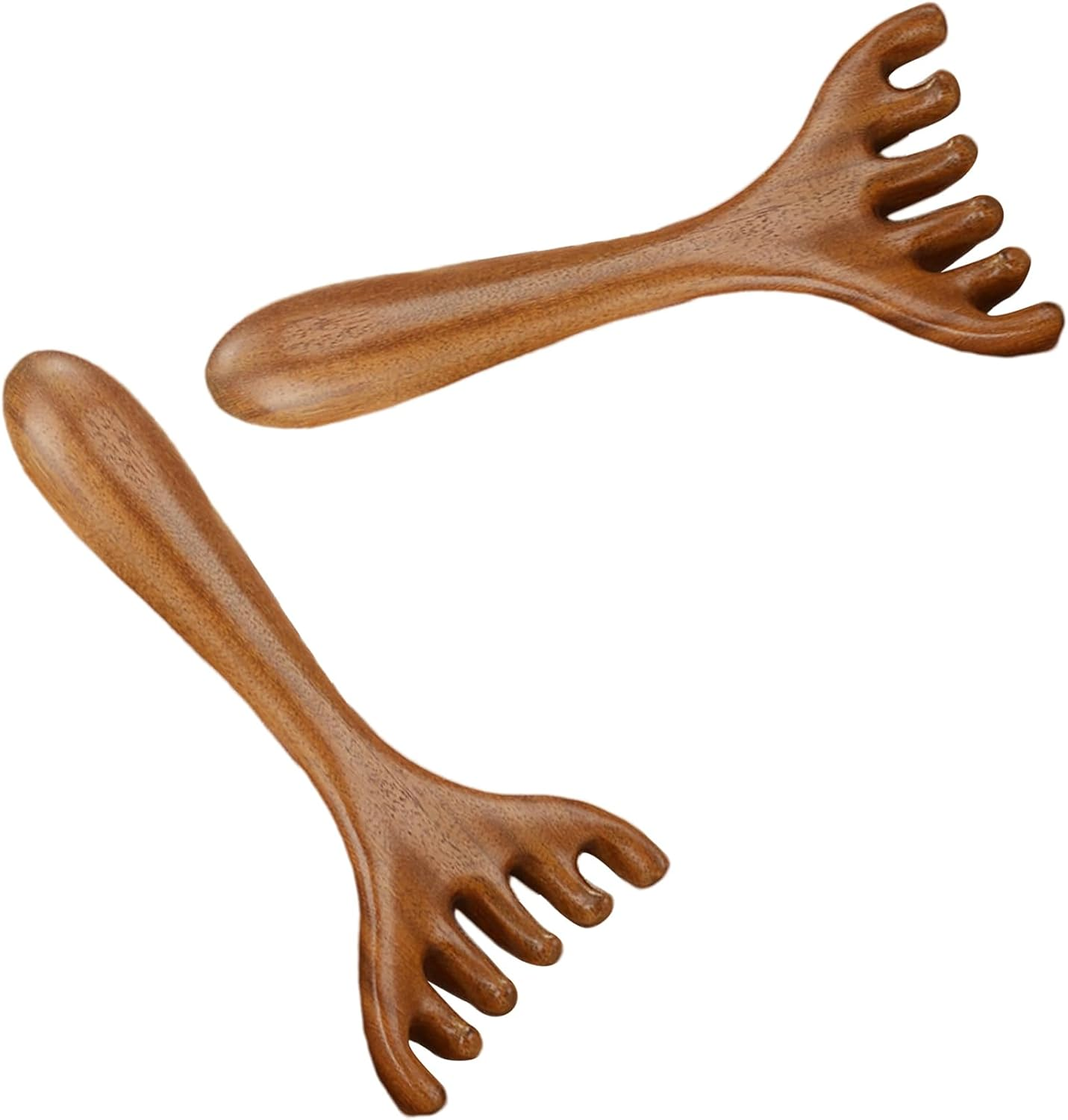 2 Pieces Deer Antler Wide Tooth Massage Comb | Portable Six Claw Massage Comb | Head Scalp Massager | Scalps Stimulator for Women Hair Growth image number 5
