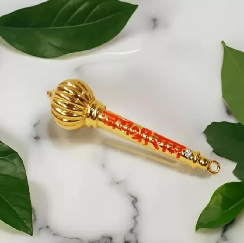 Generic Hanuman Ji Gada Brass Gold Plated/Hanuman Sota Decorative Showpiece - 12 Cm (Brass, Gold), HYRUMGA5666