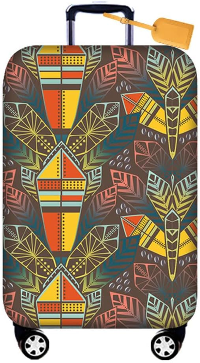 Morbuy 3D Collage Washable Suitcase Protector Anti-Scratch Elastic Spandex Suitcase Cover Fits 18-32 Inch Trolley Luggage Travel Accessories with Luggage Tags (M(22"-24"),Painting)