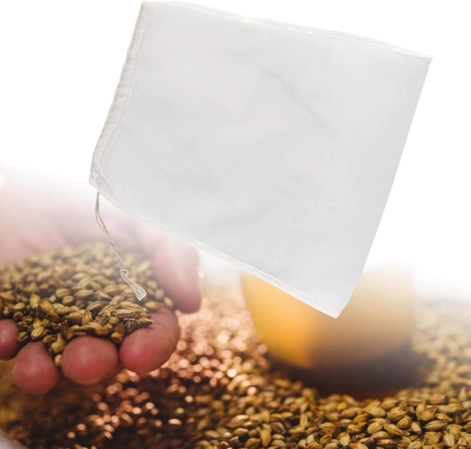 100 Mesh Wine Filter Bag, Reuseable Home Brew Beer Making, Used in Fermentation, Jam and Jam Making, Kefir and Wine Making(20X30Cm) image number 4