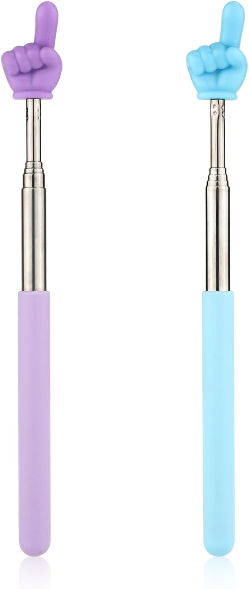 2Pcs Retractable Teachers Pointer Sticks, Telescopic Finger Teachers Pointer for Classroom Presentation Whiteboard Extendable Hand Pointing Stick for Teachers Speakers (Blue, Purple) image number 6