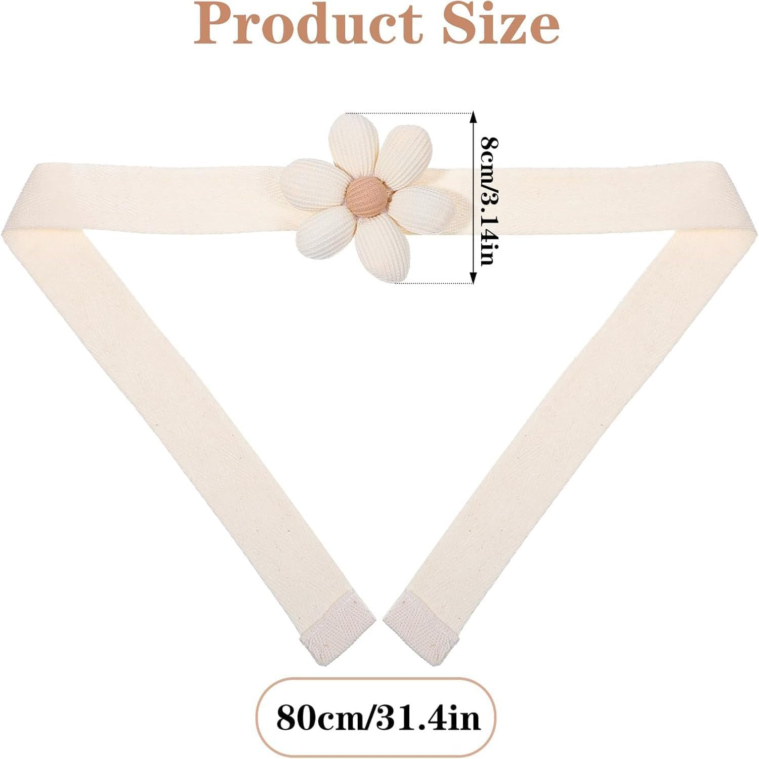 Shengsenfu 4 Pcs Boho Flower Curtain Tiebacks, Daisy Curtain Hook Set, Cute Sunflower Curtain Holders, Decorative Rope for Bedroom Draperies Decor, Cotton Holdbacks for Indoor & Outdoor Drapes Decor