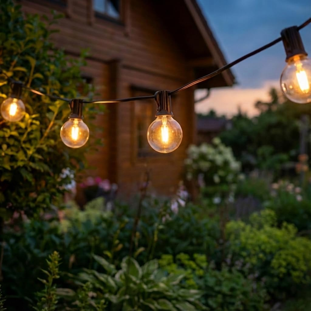 Advwin Festoon Lights Outdoor, 30M String Lights with 50+2 LED Bulbs, Solar String Lights, 4 Lighting Modes, Timer & Memory Function, Waterproof Solar Lights, for Christmas, Garden, Party, Camping image number 6