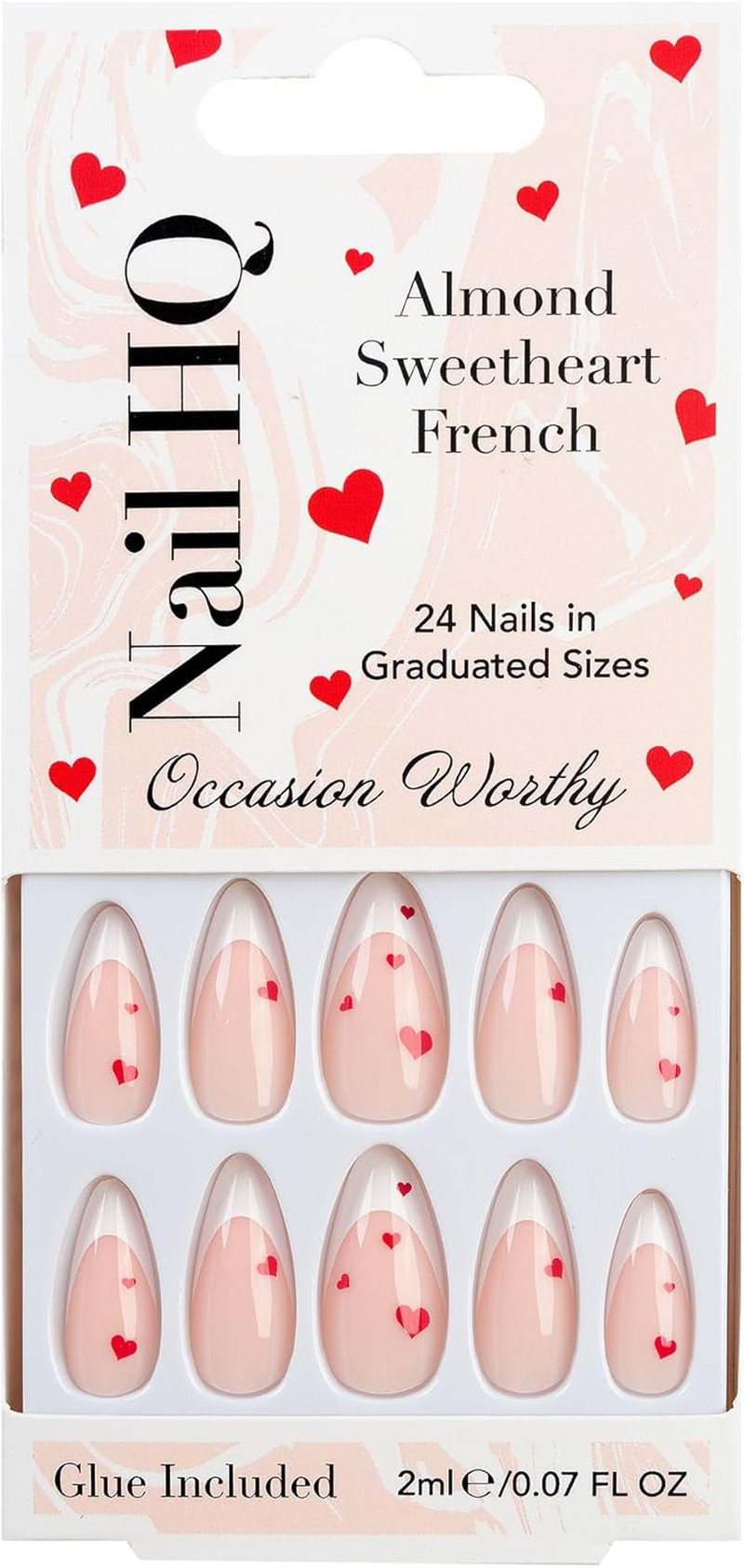 Nail HQ Almond Sweetheart French Nails (24 Pieces)