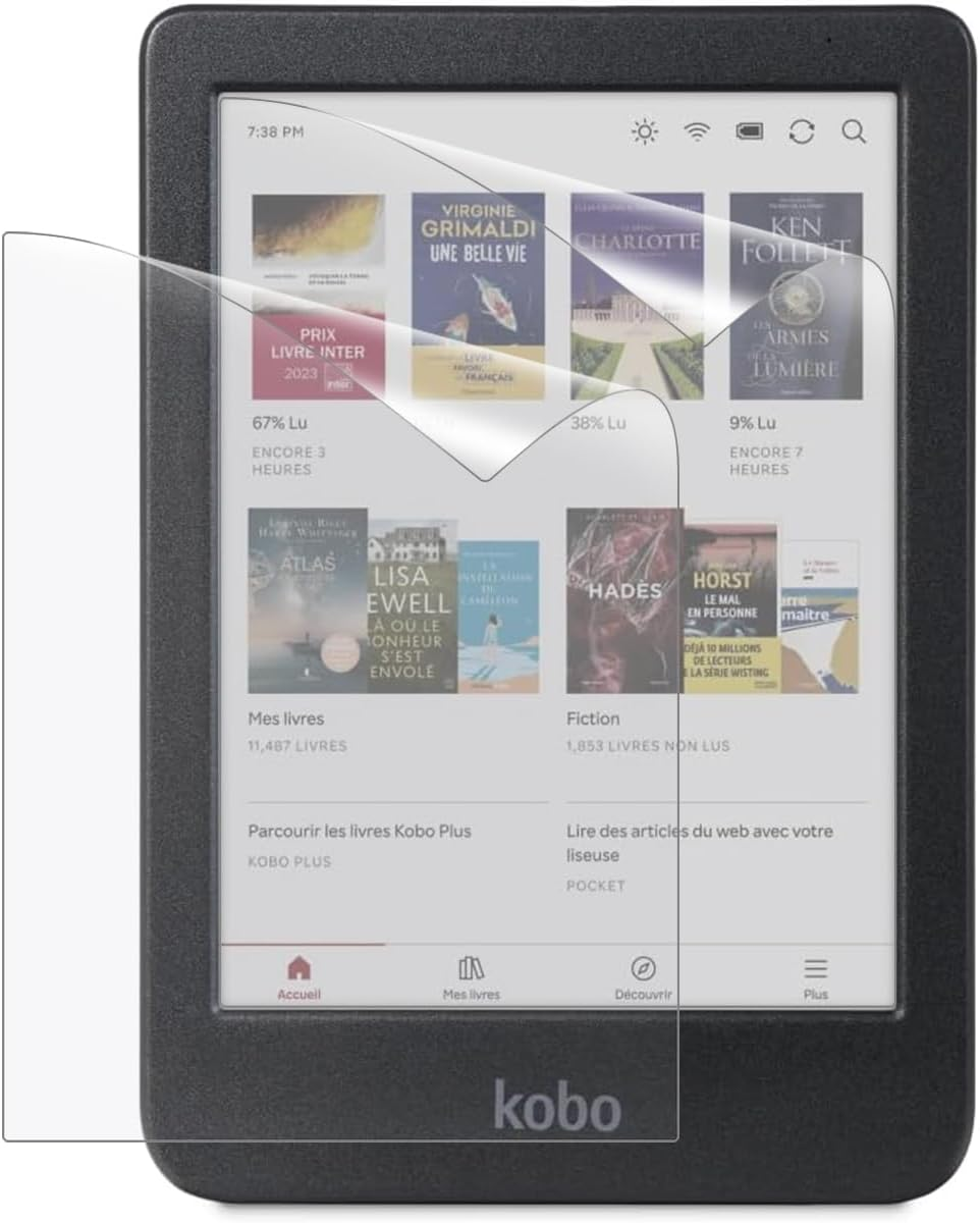 【2 Pack】T Tersely Screen Protector for Kobo Clara Colour/Clara BW, Premium Anti-Glare (Matte) PET Protective Film, Full-Coverage, Easy to Install image number 6