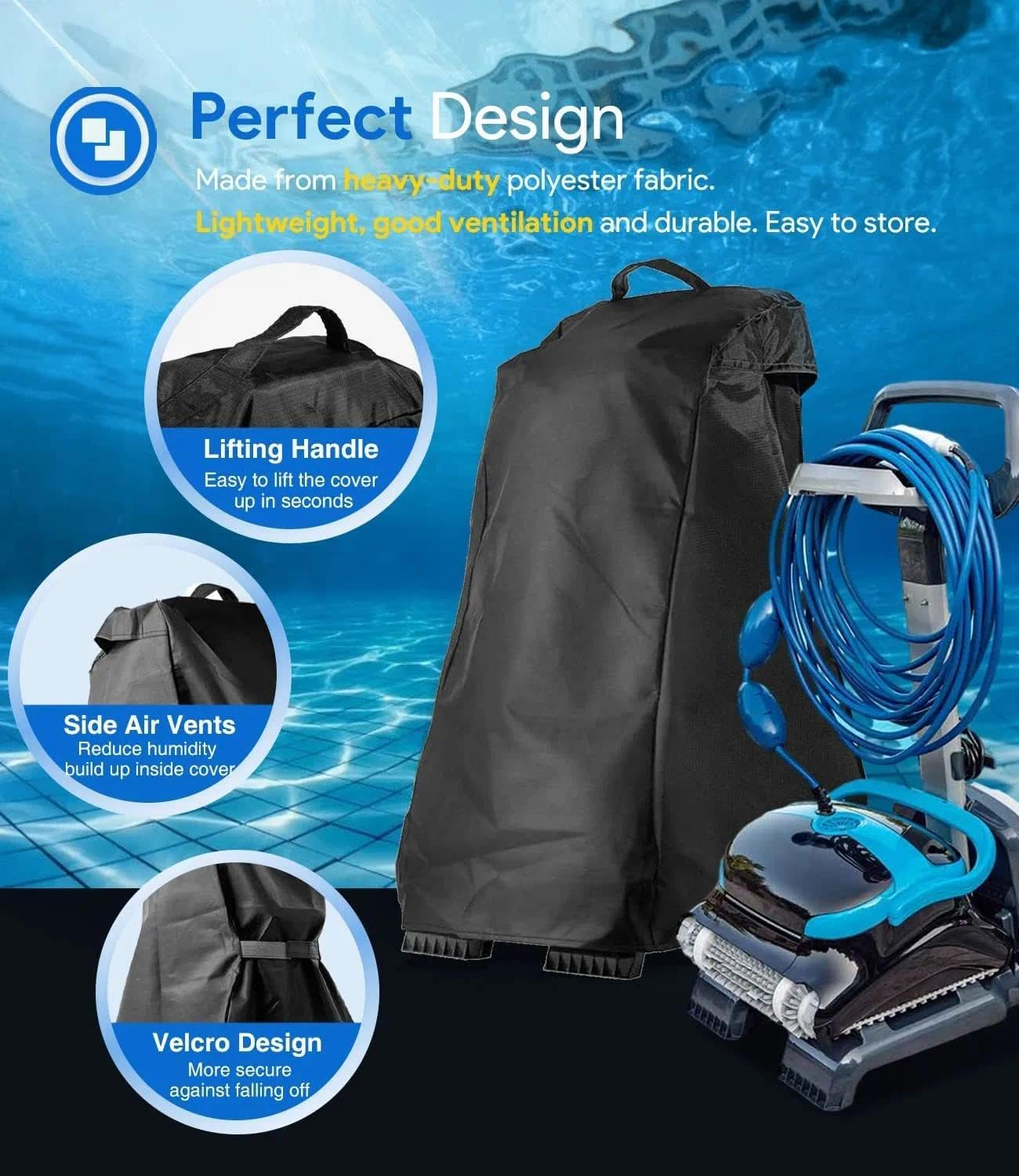 Pool Cleaner Cover, Universal Fit Waterproof Storage Bag,Compatible with Popular Models.High-Intensity Fabric, Suitable for Pool Equipment, Dolphin, Polaris, Hayward, Smart, AIPER &ndash; CRFY image number 2