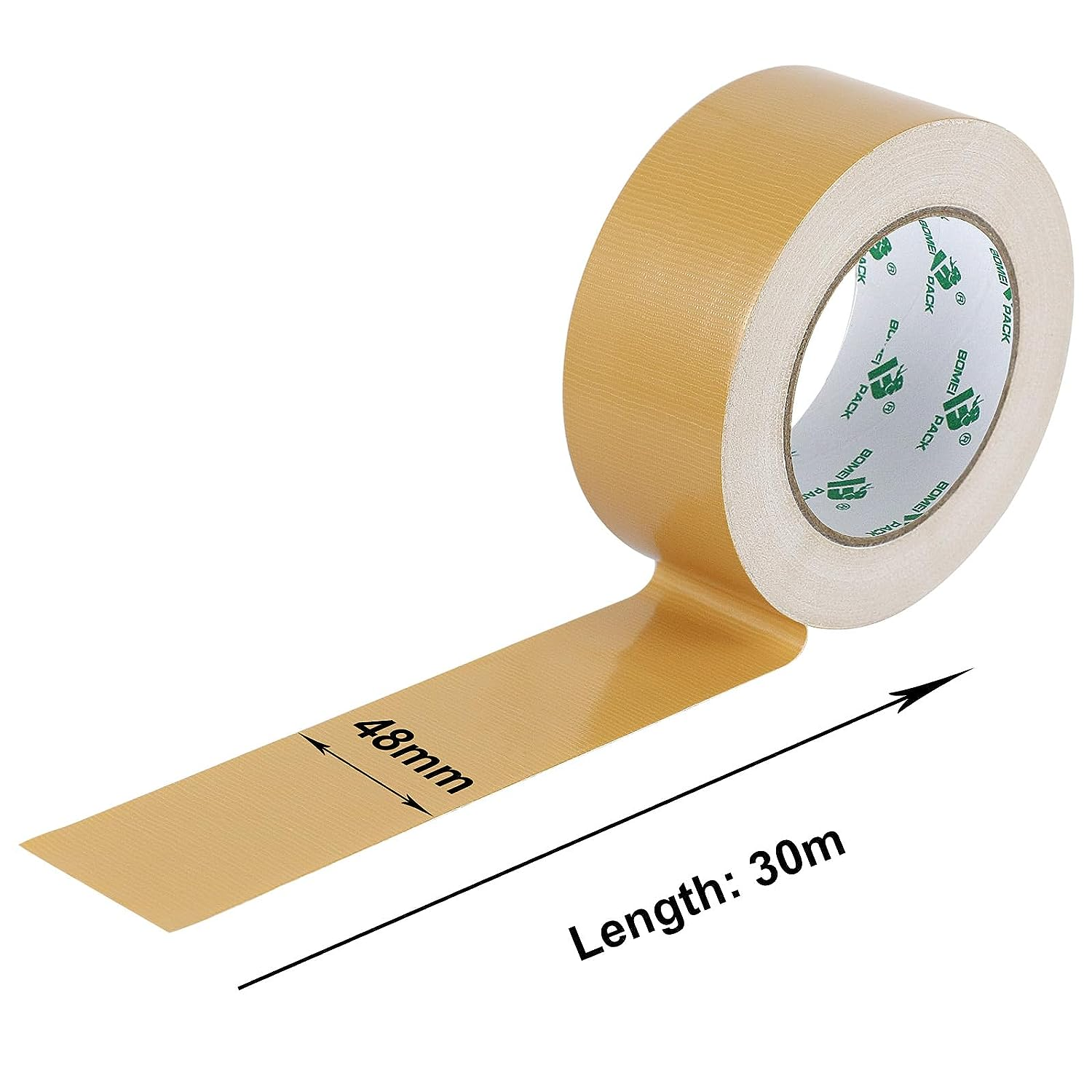 Heavy Duty Brown Duct Tape, Multi-Use Easy Tear Gaffer Waterproof Cloth Tape for Repairing, Maintenance and Industrial Use, 1.88 Inch X 32.8 Yards, 9 Mil Thick, 1 Roll, BOMEI PACK image number 4