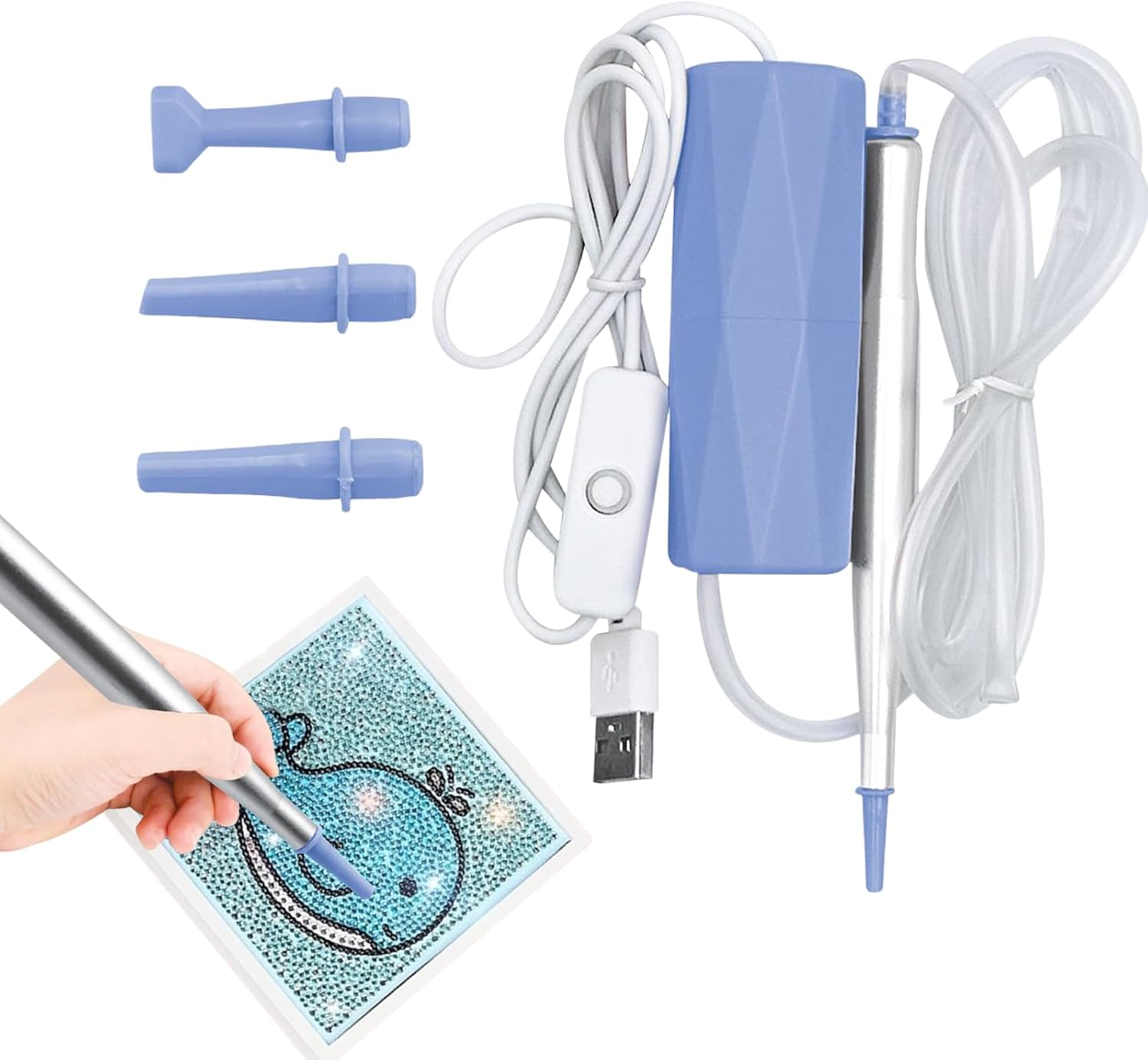 Nail Dotting Tool - Benunico for | USB Electric Vacuum Dusk Pen Craft Accessories Multipurpose Design Reusable Bubble and Easy to Apply Portable for Principles image number 6