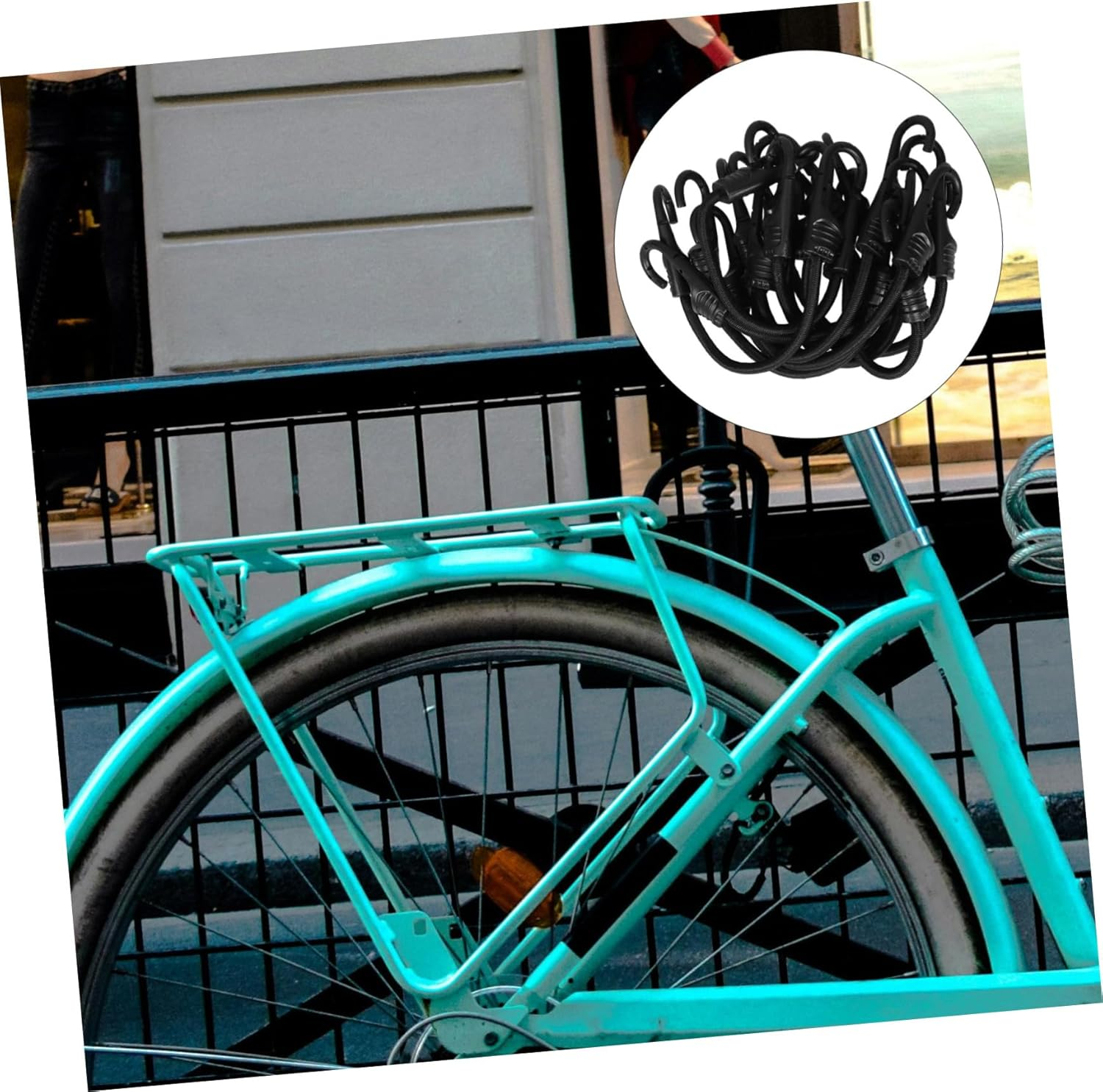 WATIIFUFU 12Pcs Elastic Luggage Straps Bike Hanging Hooks Cord Hooks Spring Trunk Straps Bike Rack for Secure Travel Tie Down image number 1
