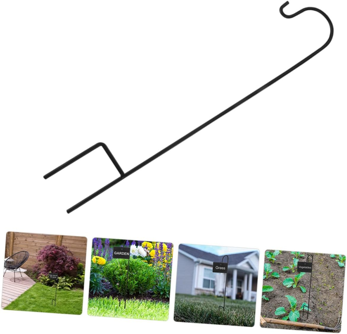 Milisten Shepherd Hook Iron Shepherd Hook for Garden Outdoor Use for Hanging Solar Light Bird Feeder Gardening Decor Pole