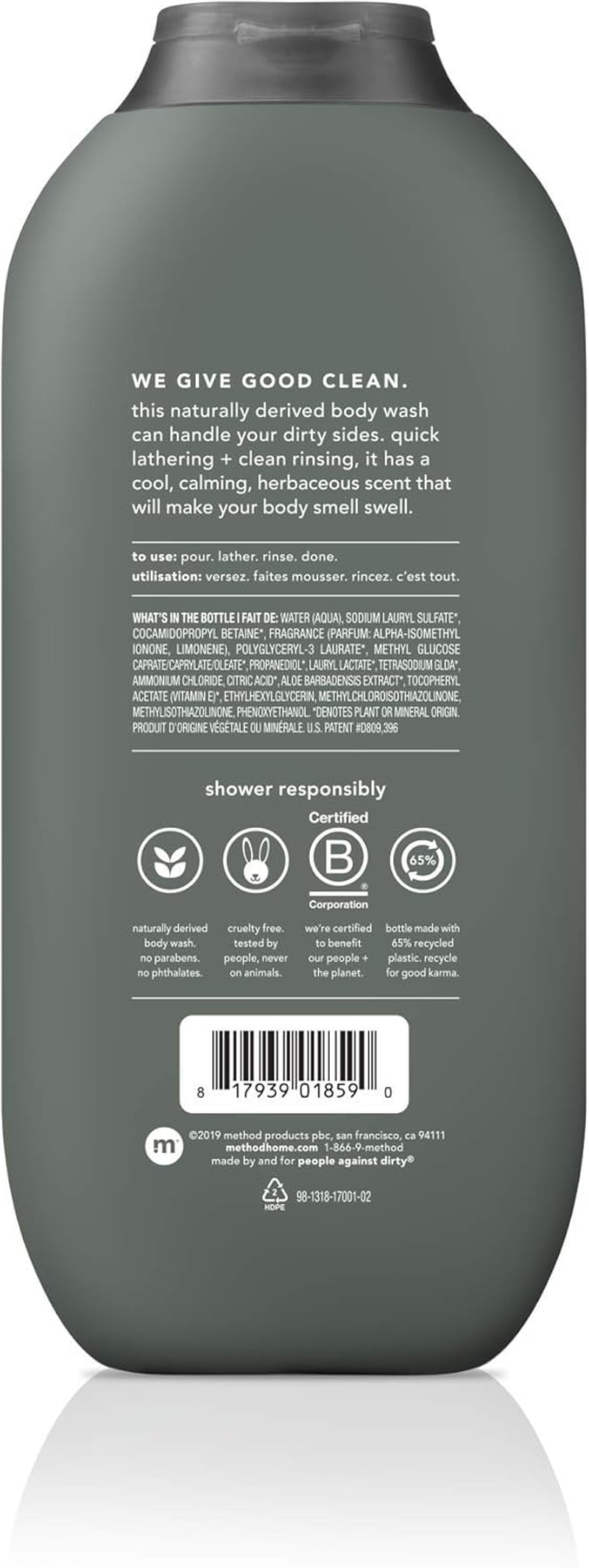 Method Men, Juniper + Sage Body Wash, 18Oz, 2 Pack, Juniper + Sage, 18 Fluid_Ounces image number 1