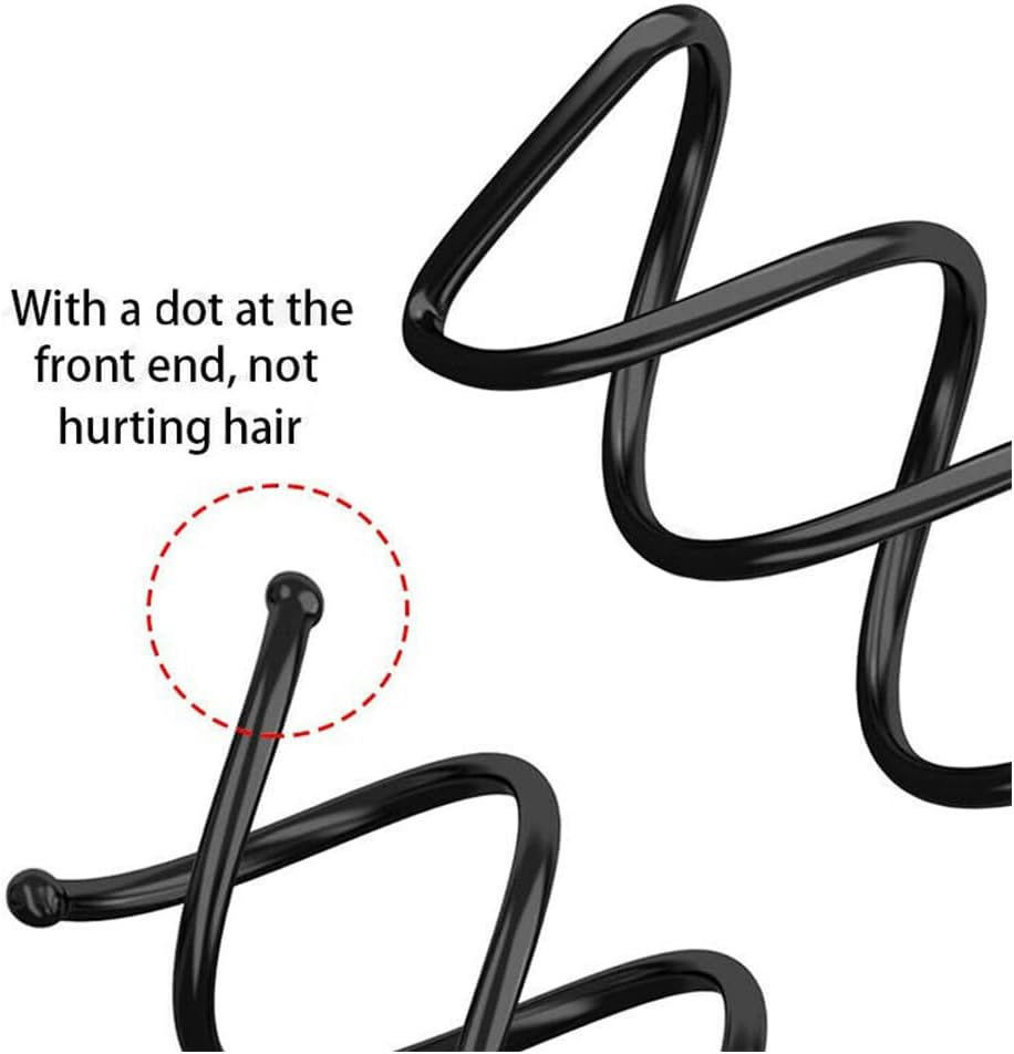 10X Spiral Spin Screw Hair Styling Pins Clip Twist Barrette Tie Accessory Black image number 2