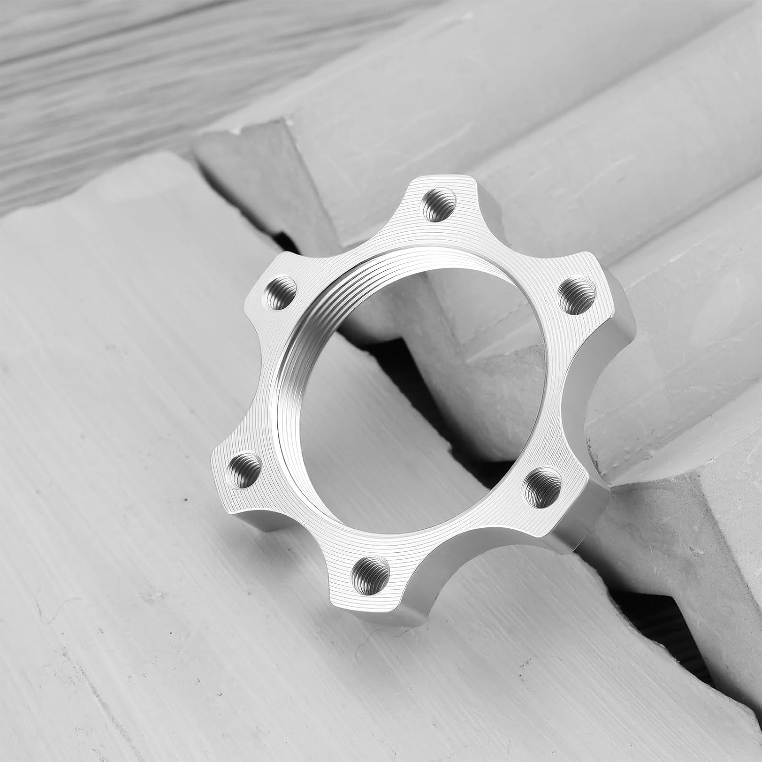 Emsea 8Pcs Bike Freewheel Threaded Hubs Disk Brake Rotors 6 Bolt Flange Adapters Aluminium Alloy Brake Thread Conversion Rotors image number 3